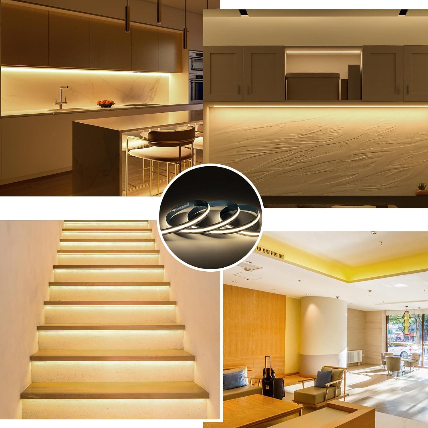 Cinta LED COB Blanca Cálida 3000K 10m 480LEDs/m DC24V