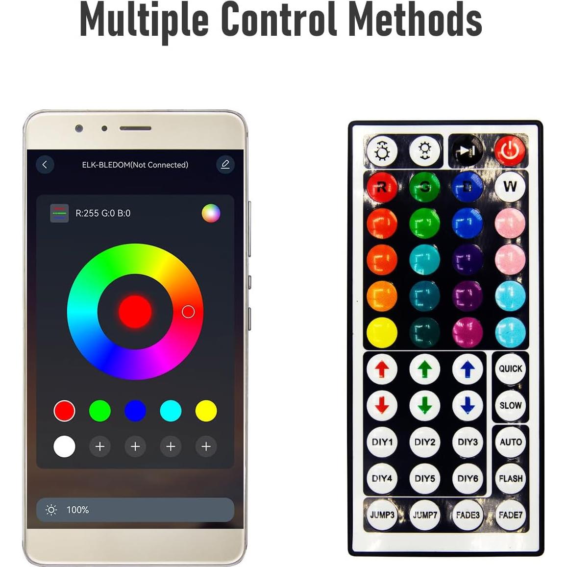 Tira LED RGB 5m 300 luces Jiehua con control remoto y APP