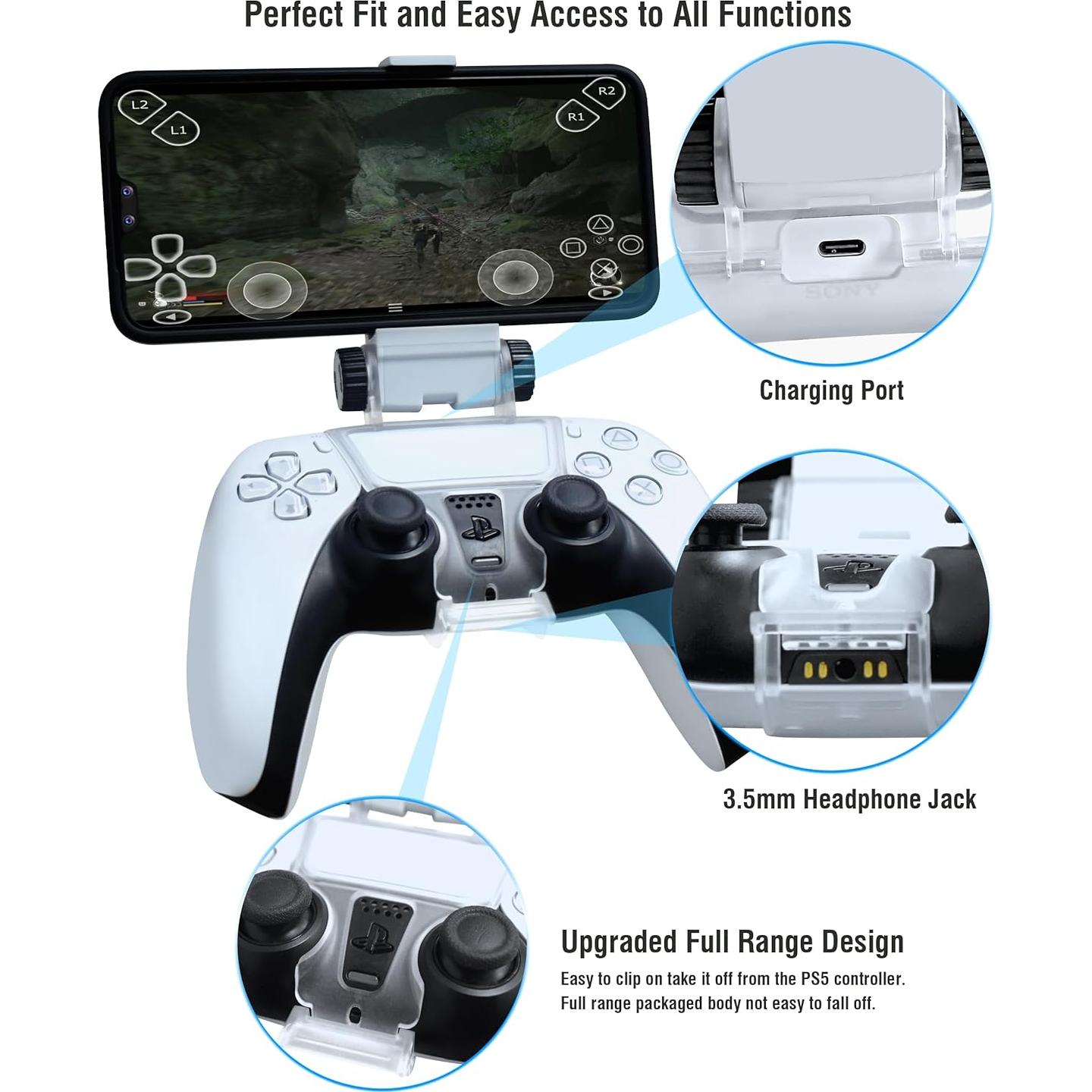 Soporte para Teléfono Joso para Controlador PS5 - Ajustable