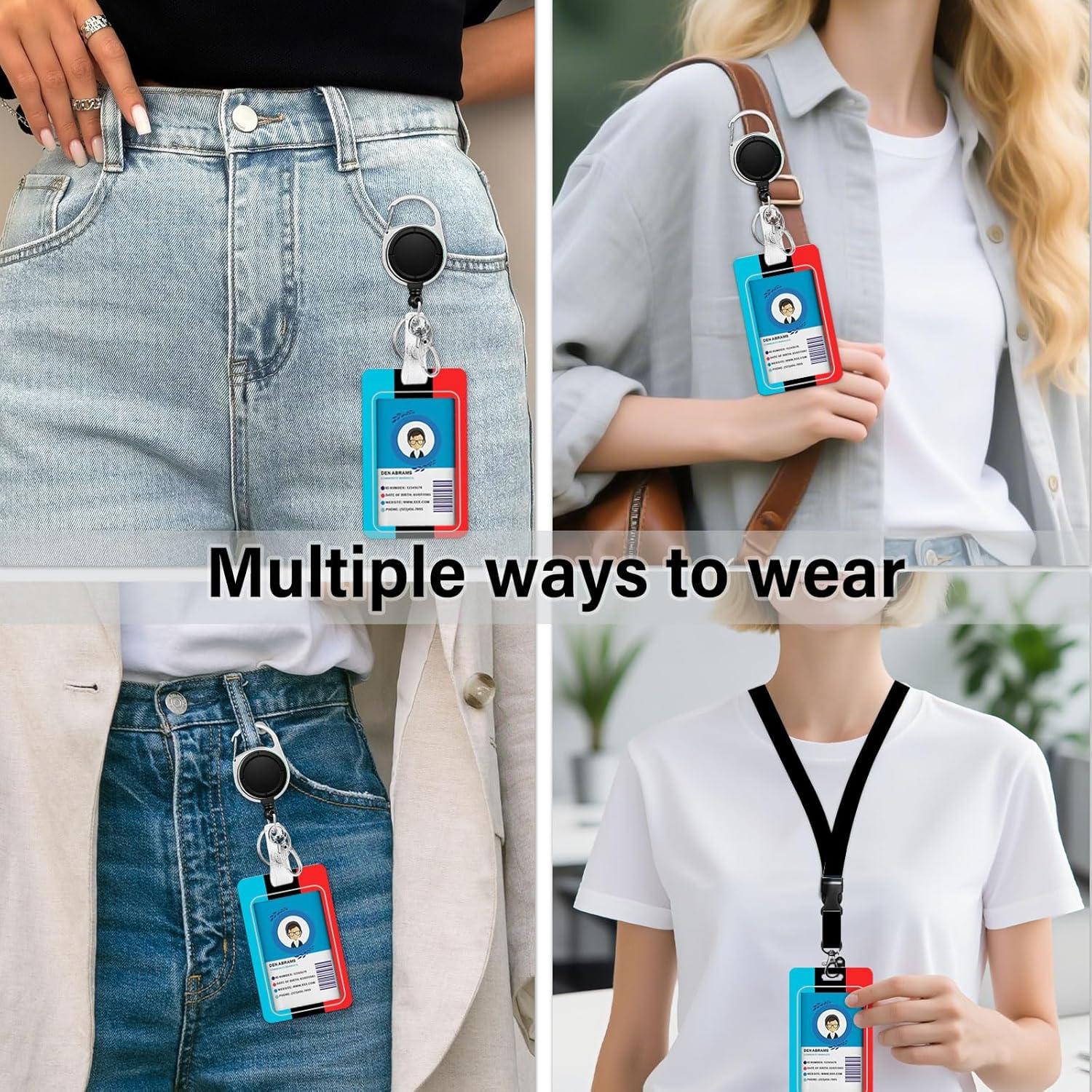 Lanyard de Identificación NIWPKDCE con Carrete Retráctil 57 cm