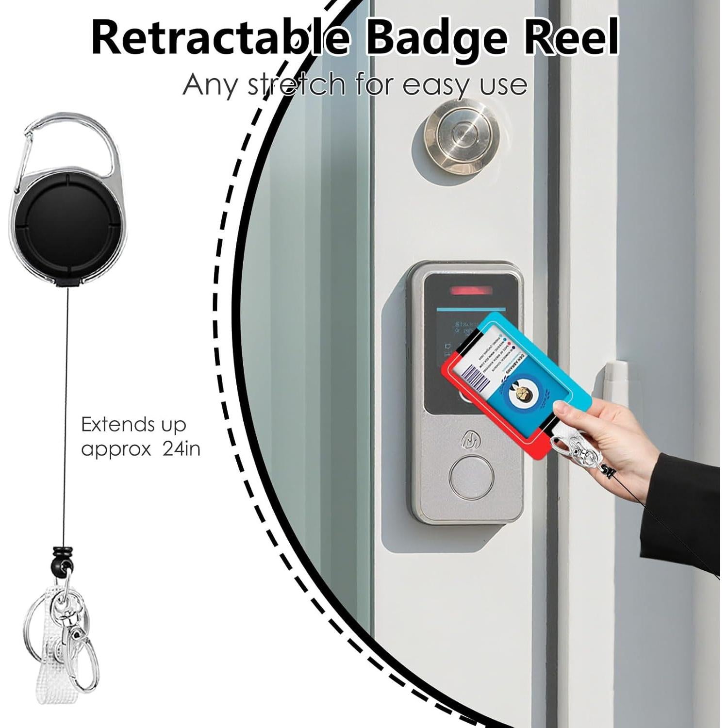 Lanyard de Identificación NIWPKDCE con Carrete Retráctil 57 cm