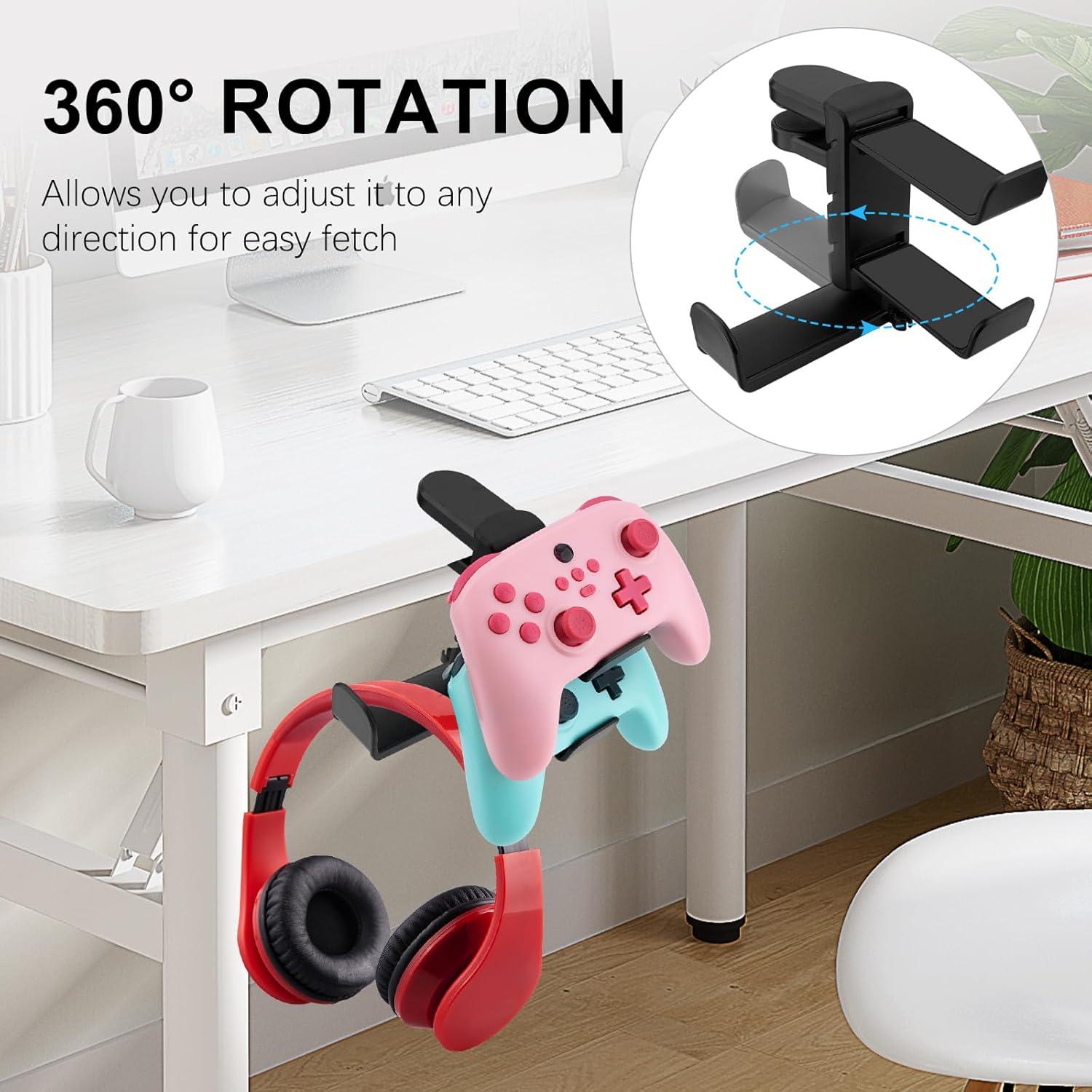 Soporte 3 en 1 para Auriculares y Controladores Bysimilai - Negro