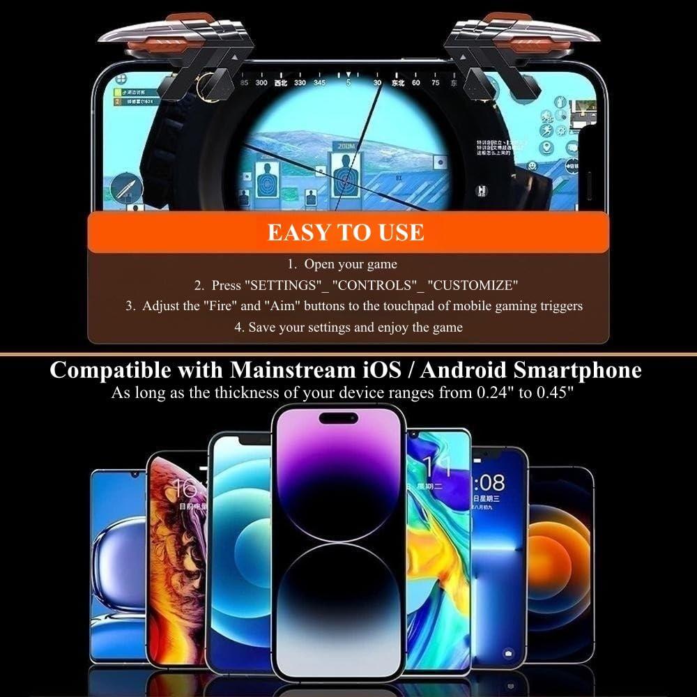 Disparadores de Juego Móvil Rakizbe - 4 Disparadores 6 Dedos