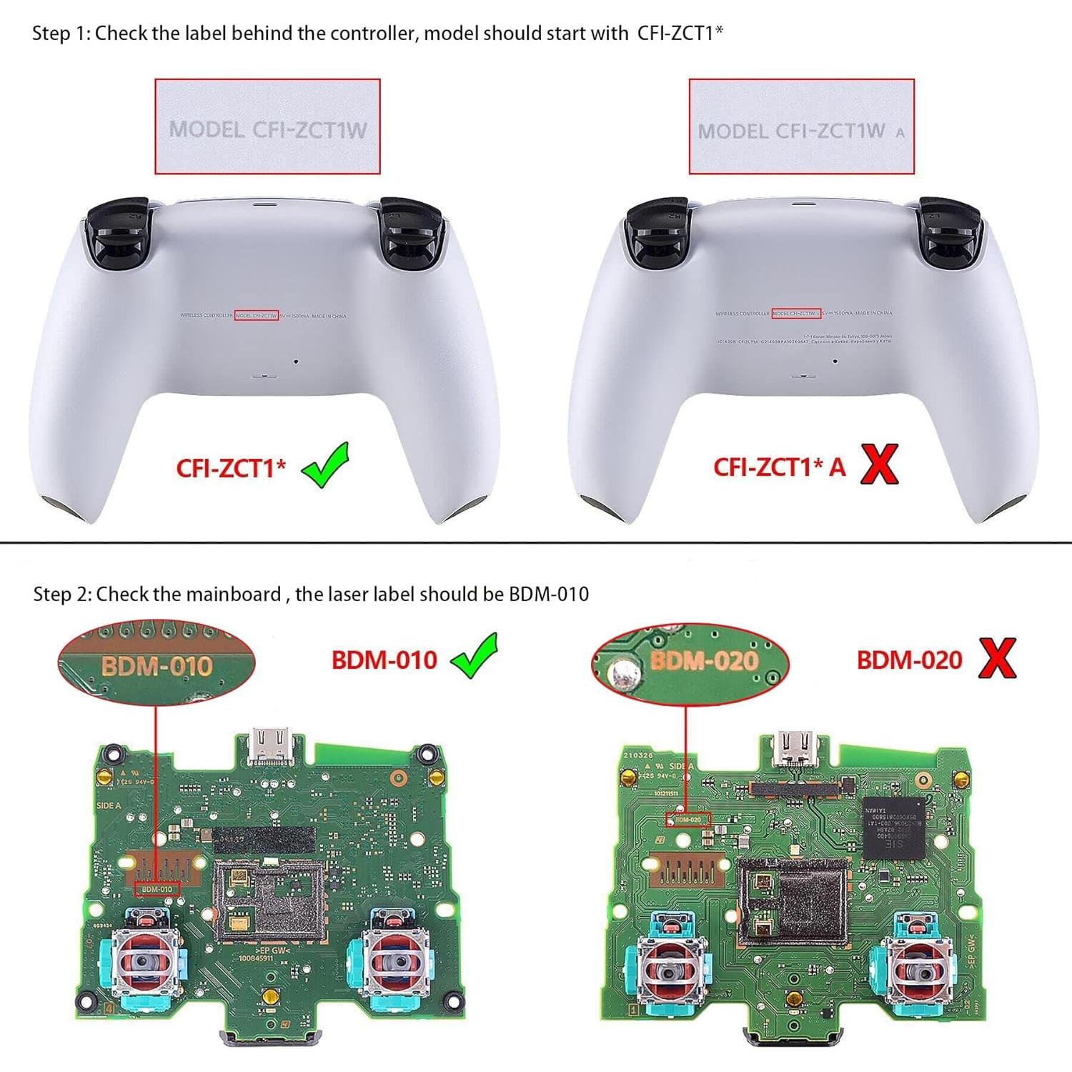 Kit de Reemplazo WPS para Controlador PS5 - 18 Piezas Brilla en la Oscuridad