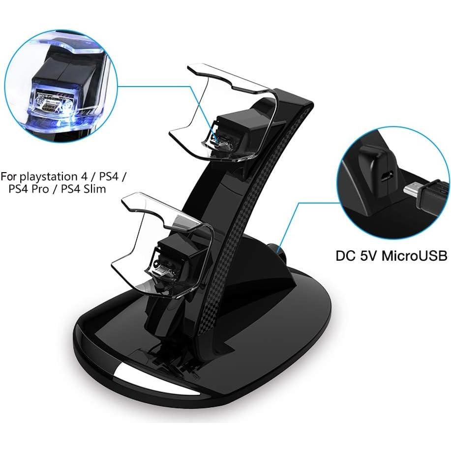 Estación de Carga Doble VSEER para Controladores PS4 - Negro
