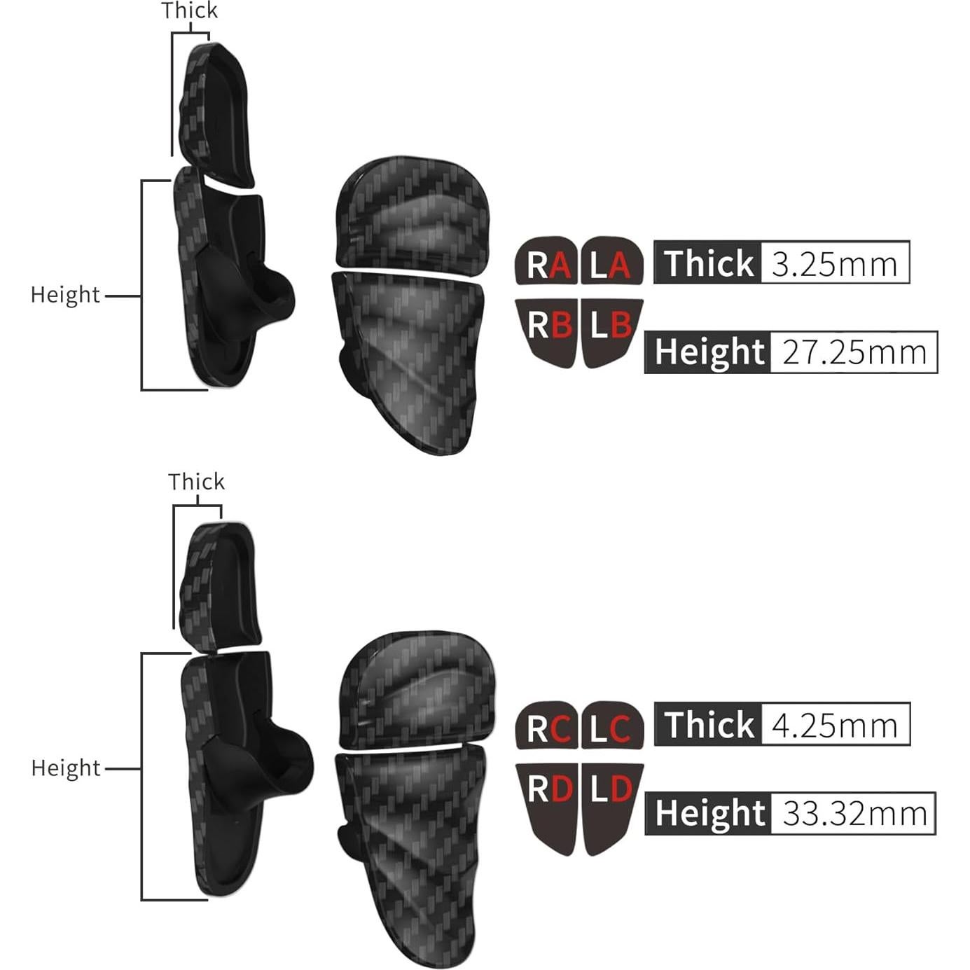 Extensores de Disparador PlayVital para Controlador PS5 - Fibra de Carbono