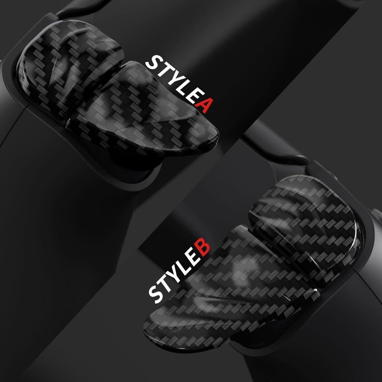 Extensores de Disparador PlayVital para Controlador PS5 - Fibra de Carbono