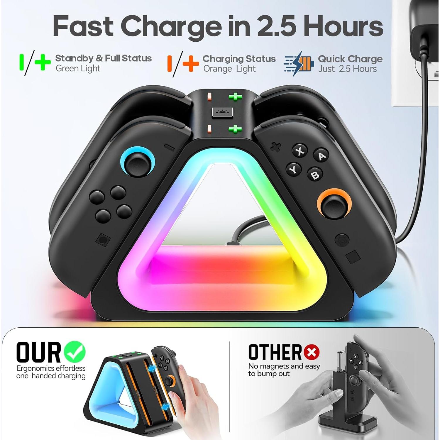 Base de Carga Rápida Tokluck para JoyCon Nintendo Switch 2