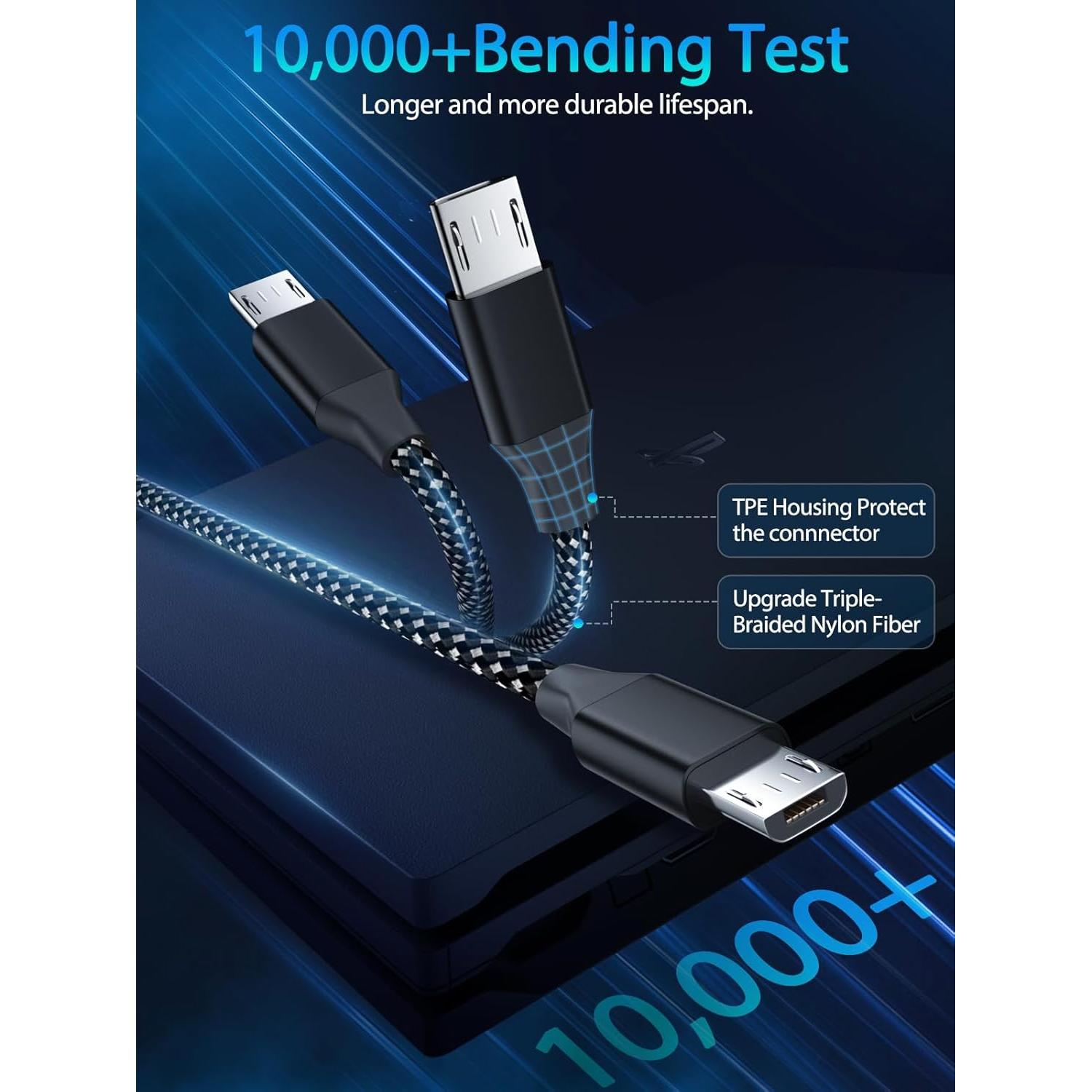 Cable de Carga Micro USB SCOVEE 1.83m para PS4 y Xbox One