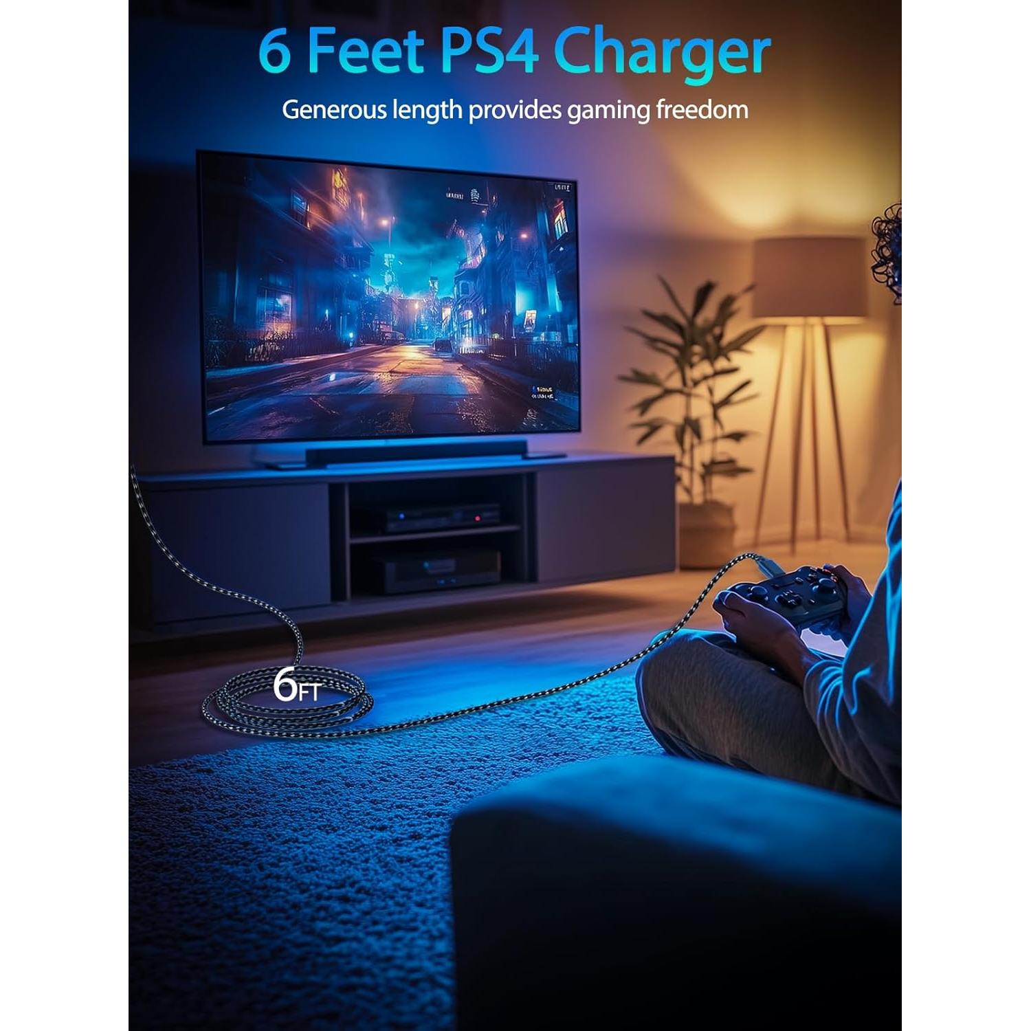 Cable de Carga Micro USB SCOVEE 1.83m para PS4 y Xbox One