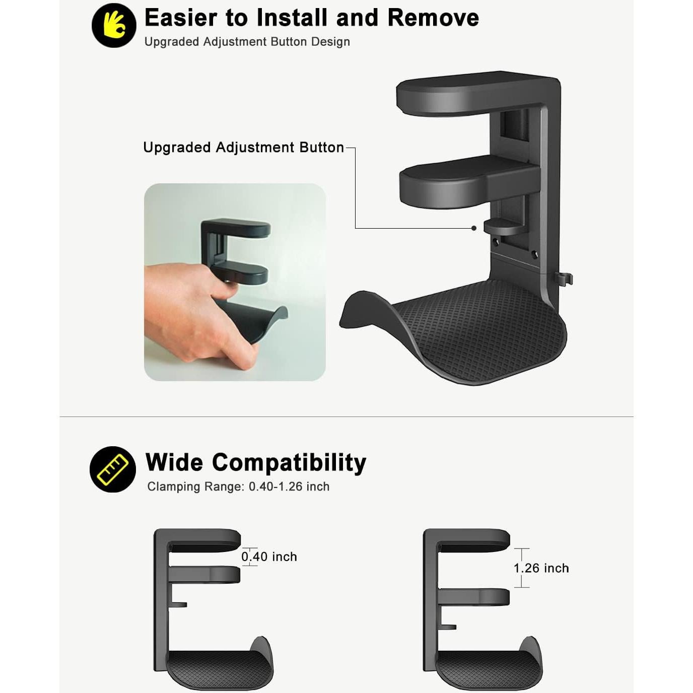 Soporte para Auriculares ETOWIFA con Abrazadera Ajustable 1.36 kg
