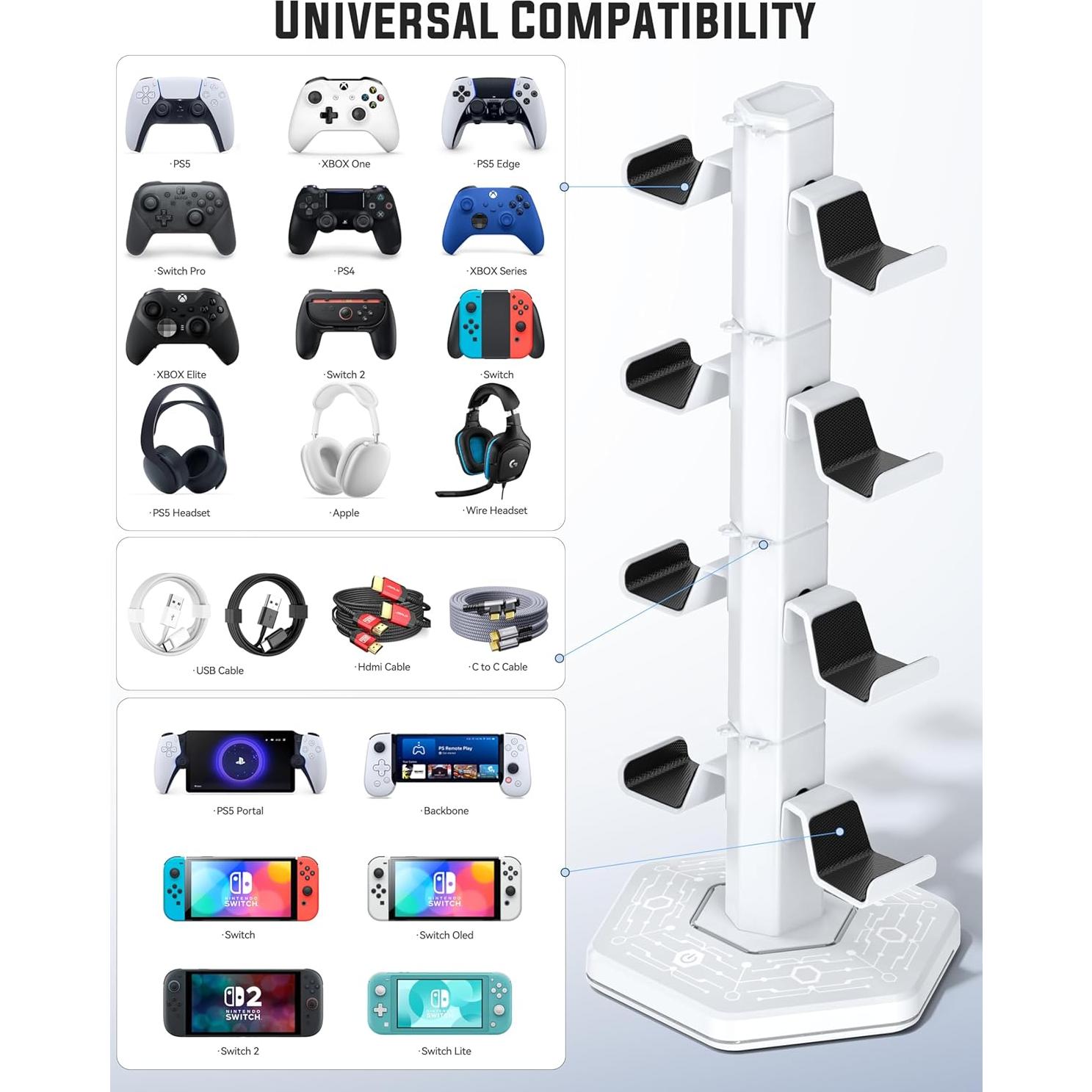 Soporte para Controladores y Auriculares Kytok RGB con Carga USB