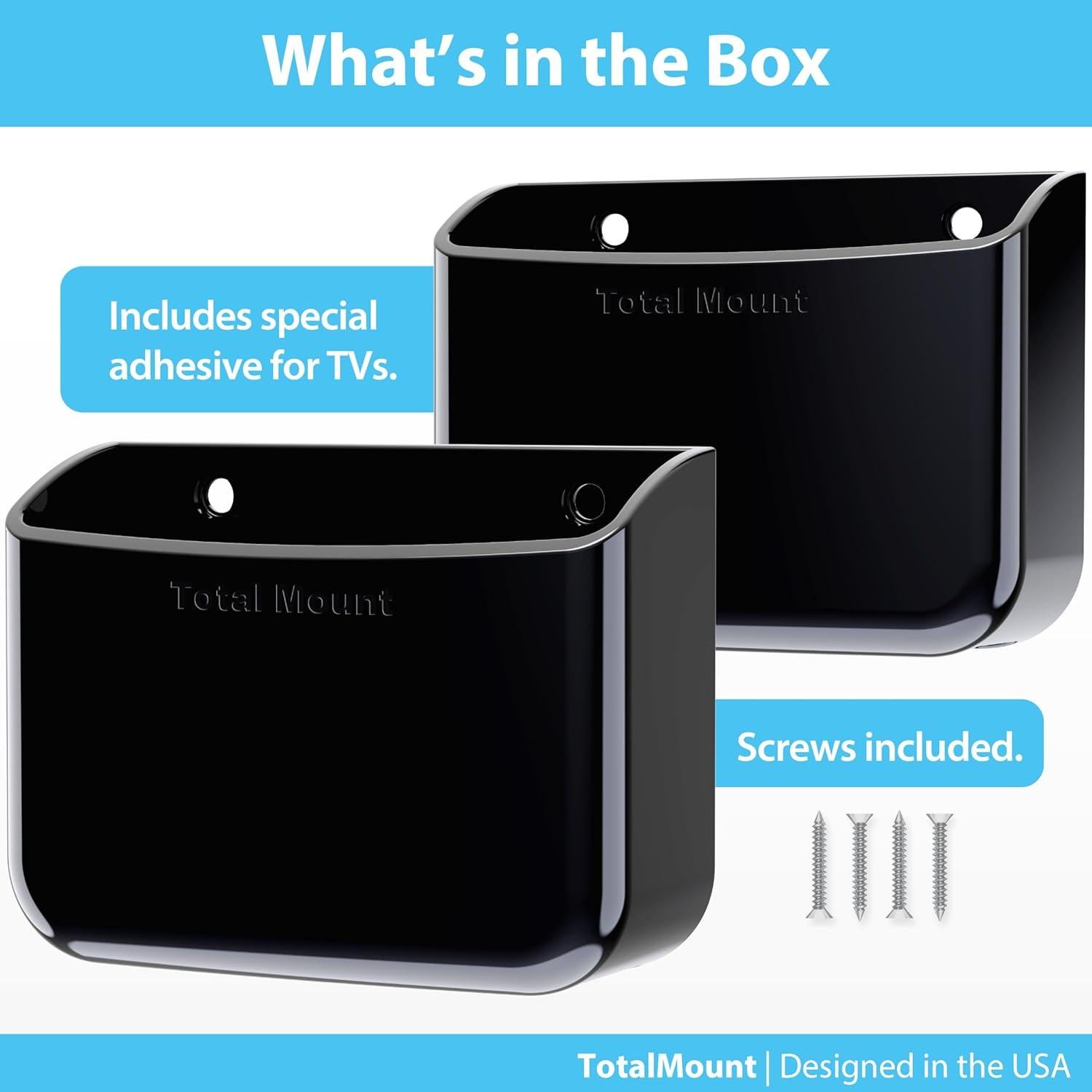 Soporte Universal para Control Remoto TotalMount - Adhesivo y Tornillos - Paquete de 2