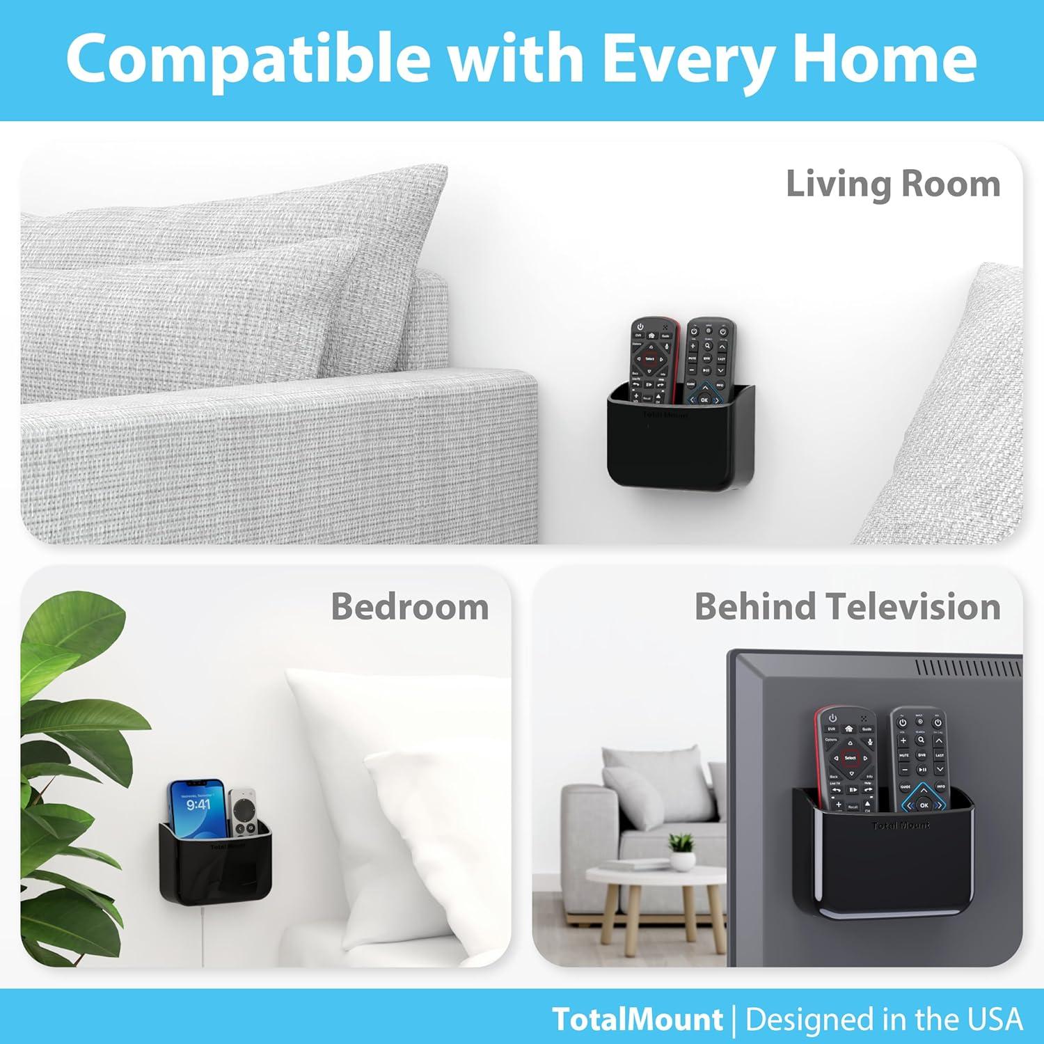 Soporte Universal para Control Remoto TotalMount - Adhesivo y Tornillos - Paquete de 2