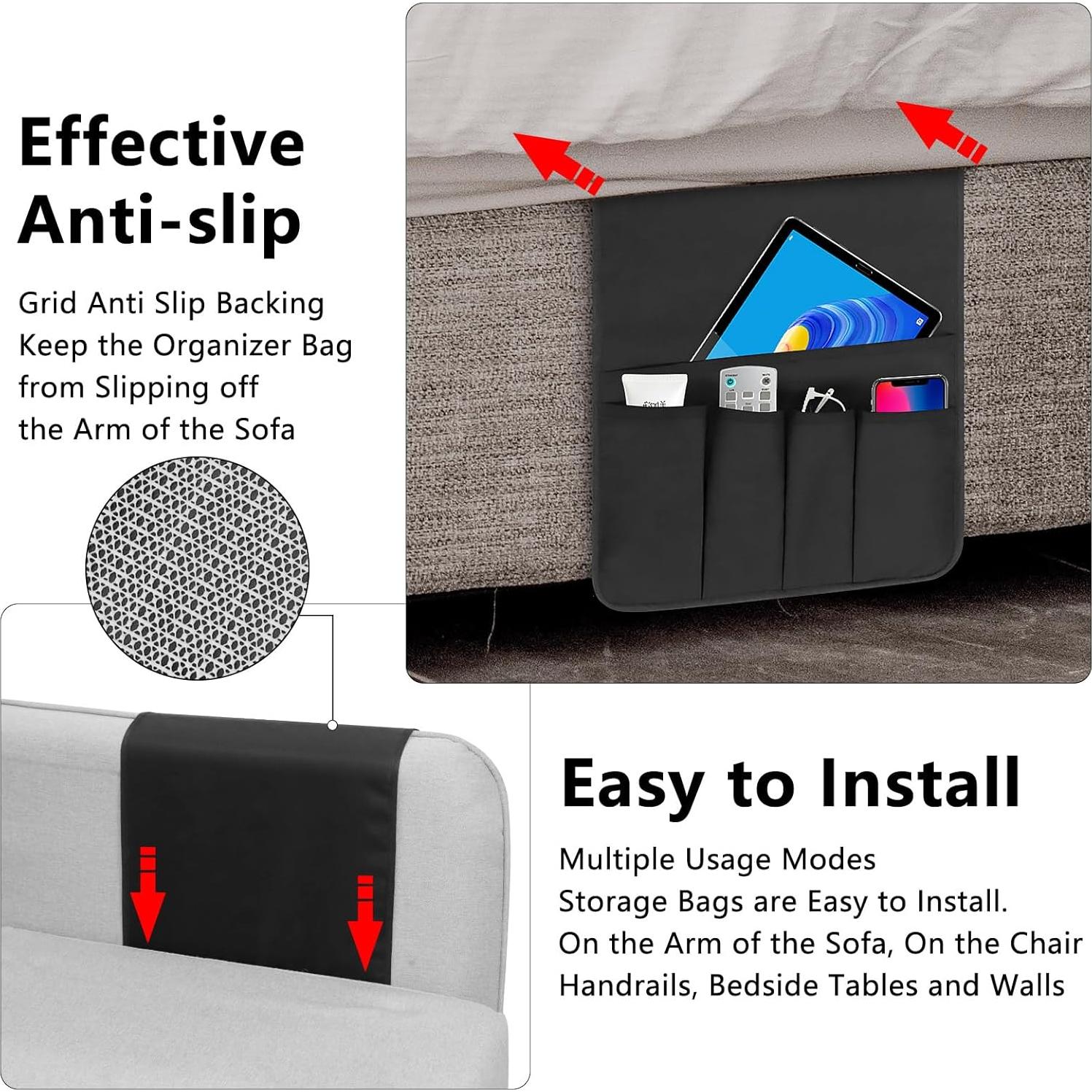 Organizador Antideslizante para Sofá WETRBWEH Negro 88.9x31.5 cm