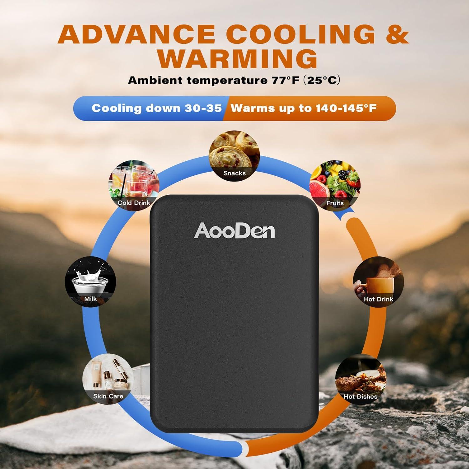 Mini nevera eléctrica AooDen AO-4L-BK 4L para coche y hogar