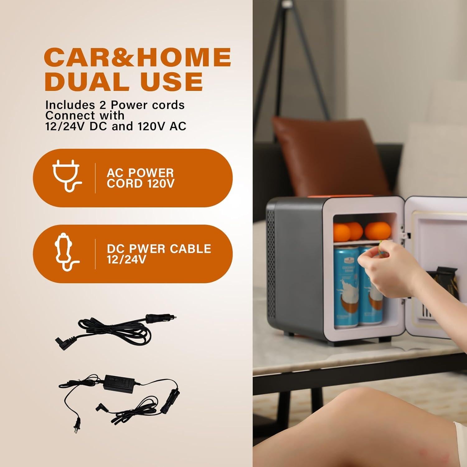 Mini nevera eléctrica AooDen AO-4L-BK 4L para coche y hogar