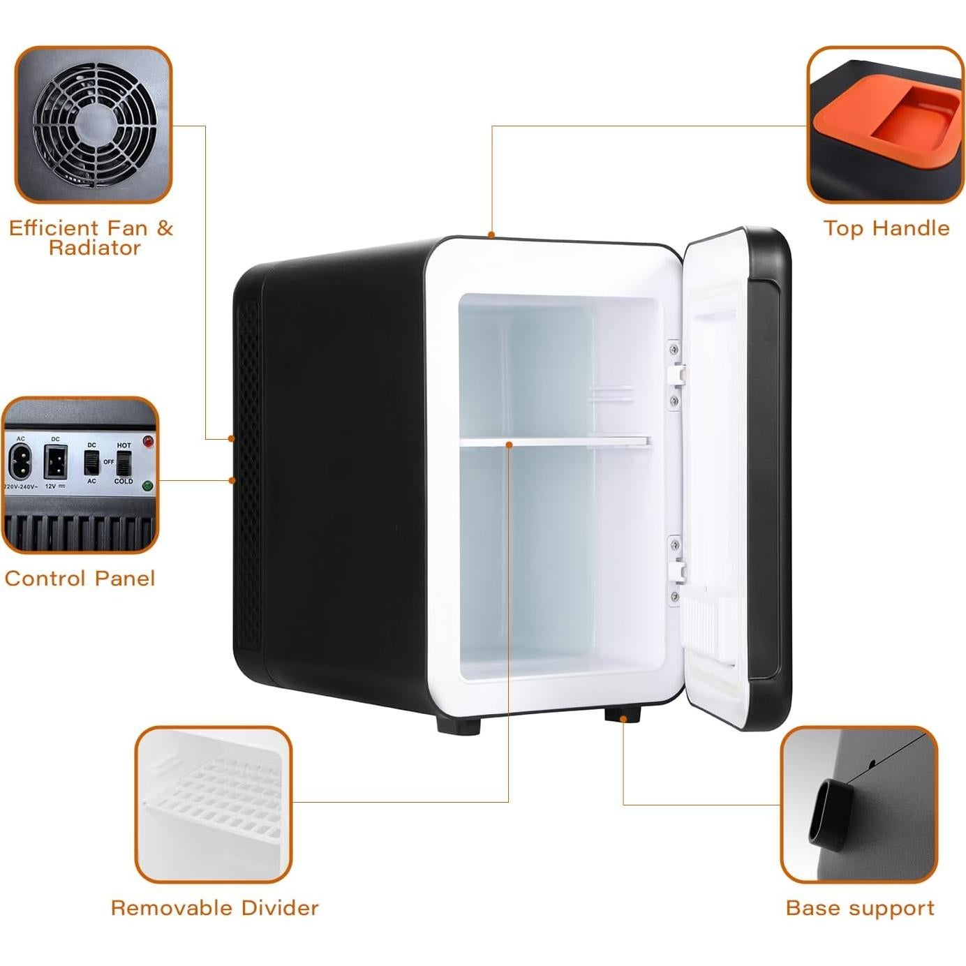 Mini nevera eléctrica AooDen AO-4L-BK 4L para coche y hogar