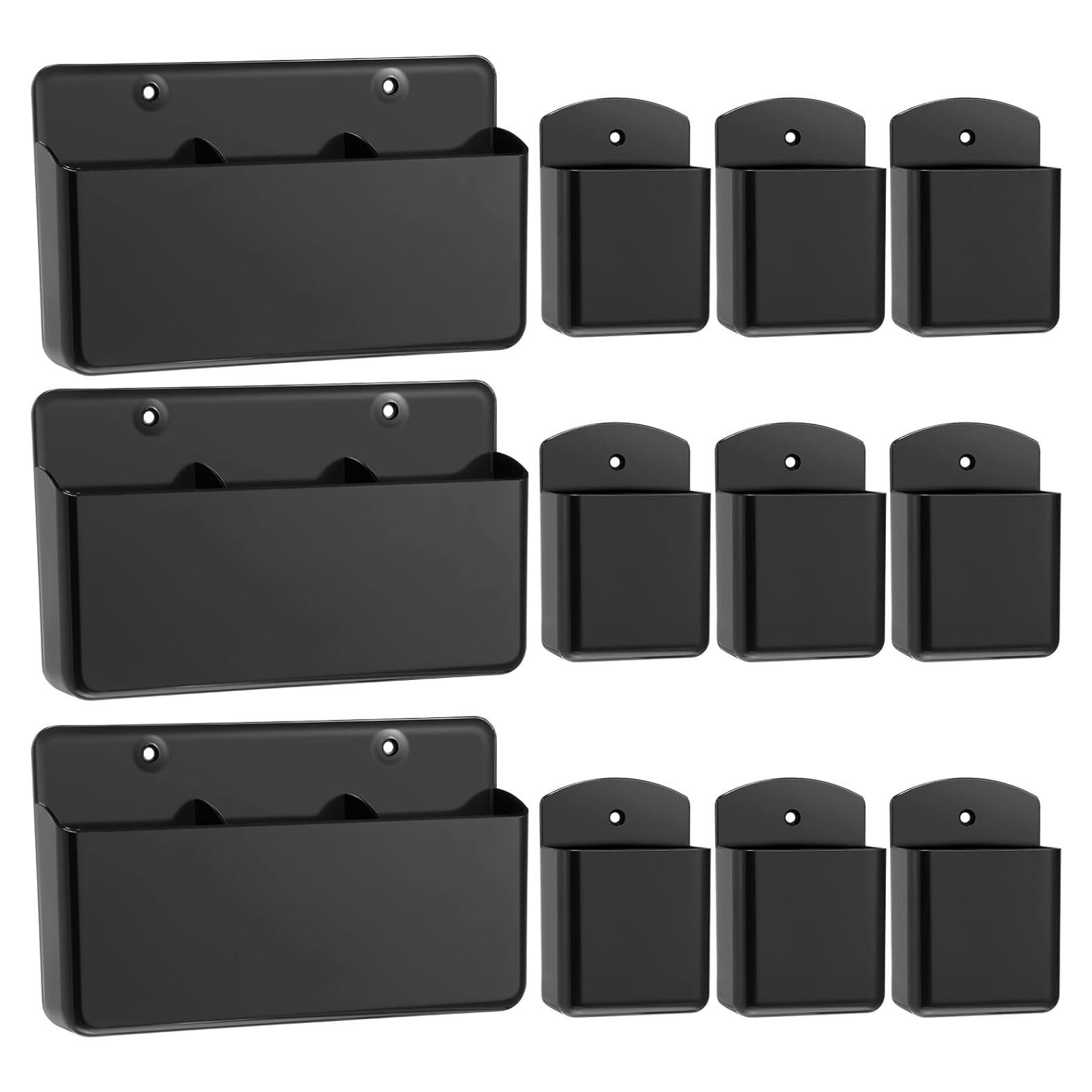 12 Soportes de Control Remoto Autoadhesivos CroBlissful Negro