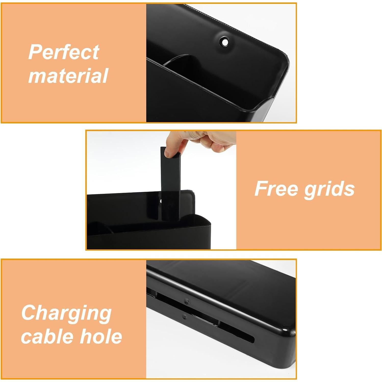 12 Soportes de Control Remoto Autoadhesivos CroBlissful Negro