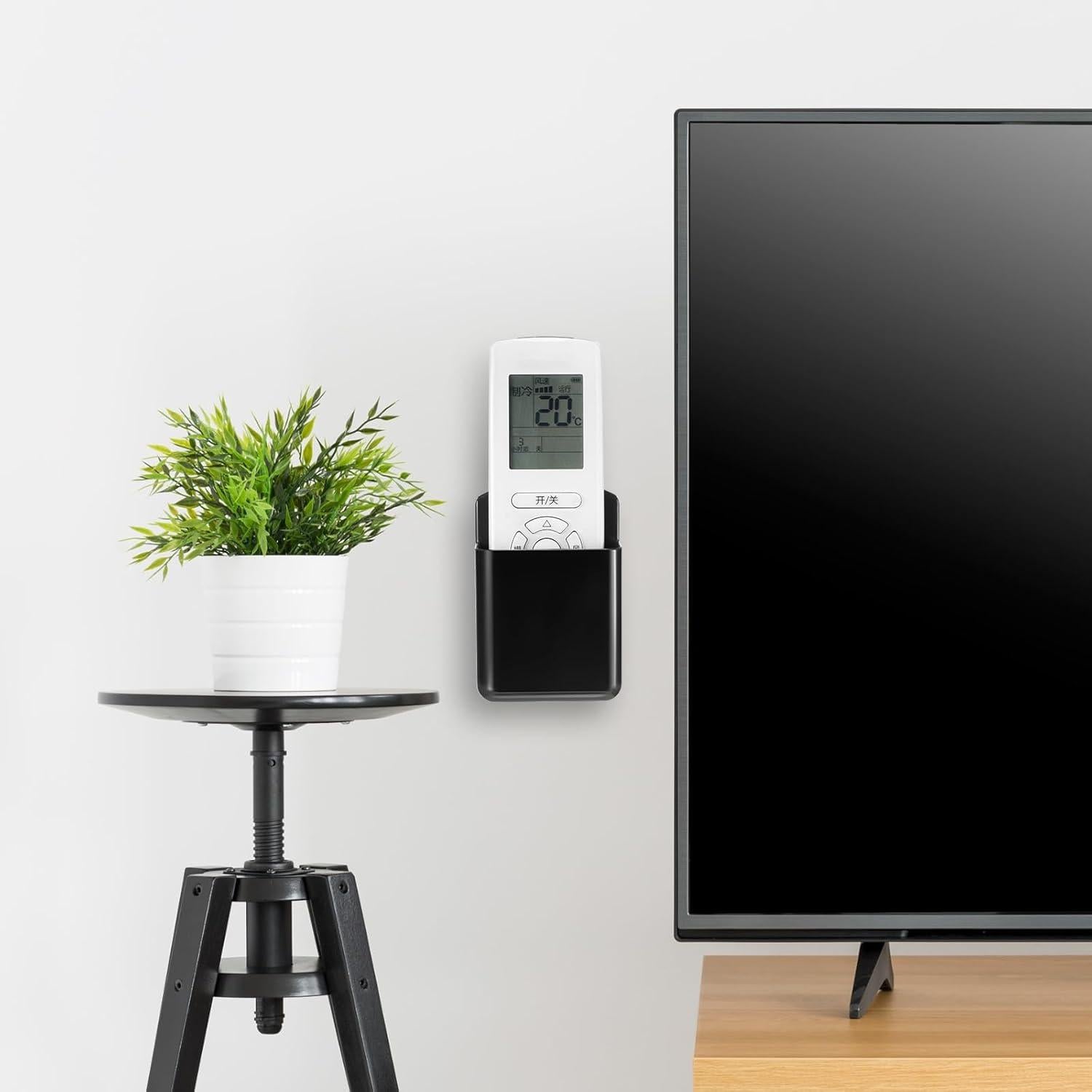 12 Soportes de Control Remoto Autoadhesivos CroBlissful Negro