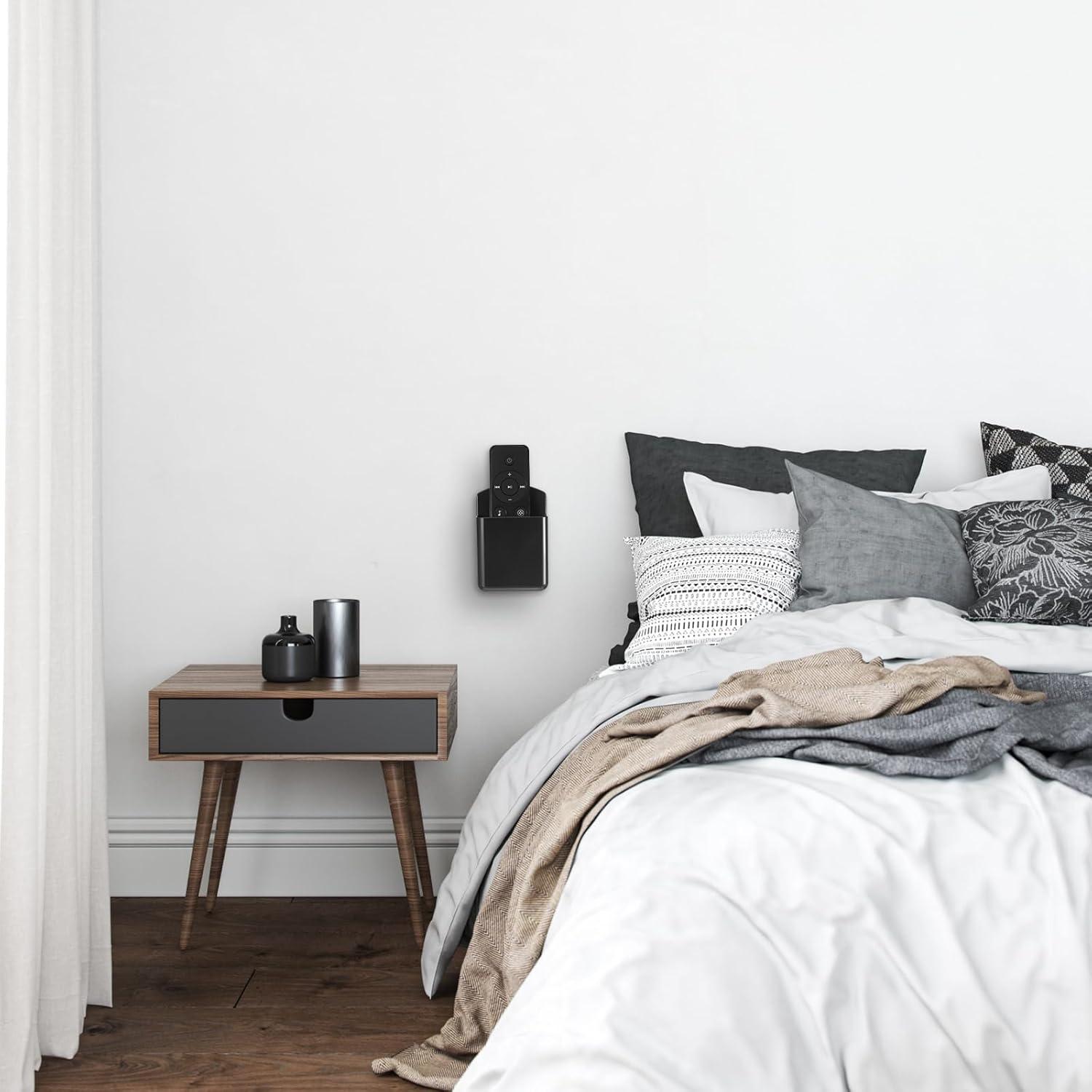 12 Soportes de Control Remoto Autoadhesivos CroBlissful Negro