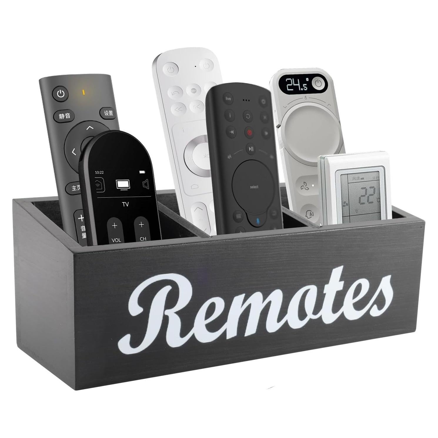 Soporte Organizador de Control Remoto Mowhut 3 Compartimentos Negro