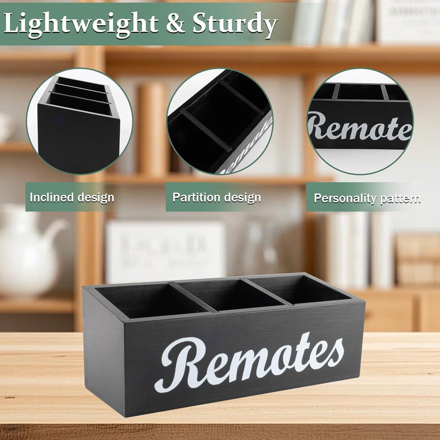 Soporte Organizador de Control Remoto Mowhut 3 Compartimentos Negro