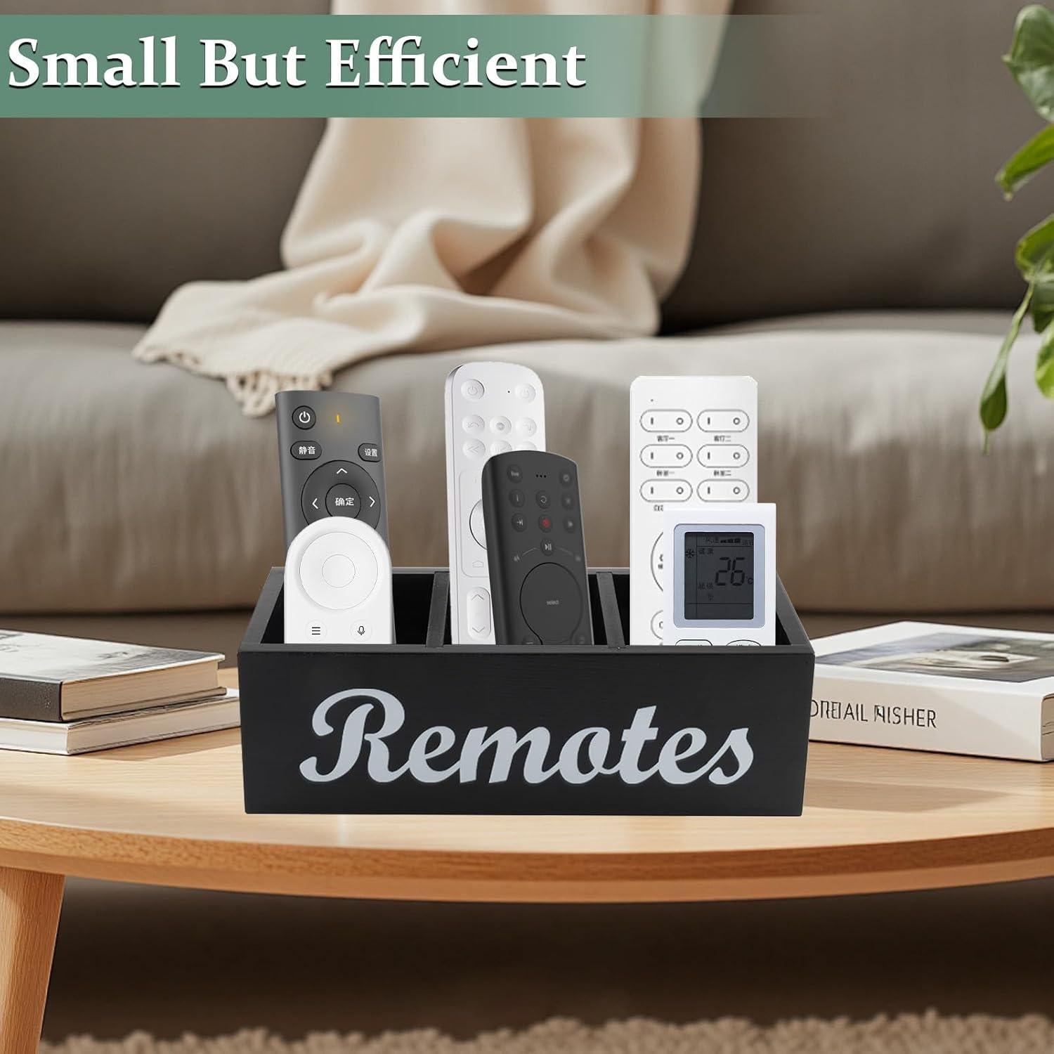 Soporte Organizador de Control Remoto Mowhut 3 Compartimentos Negro