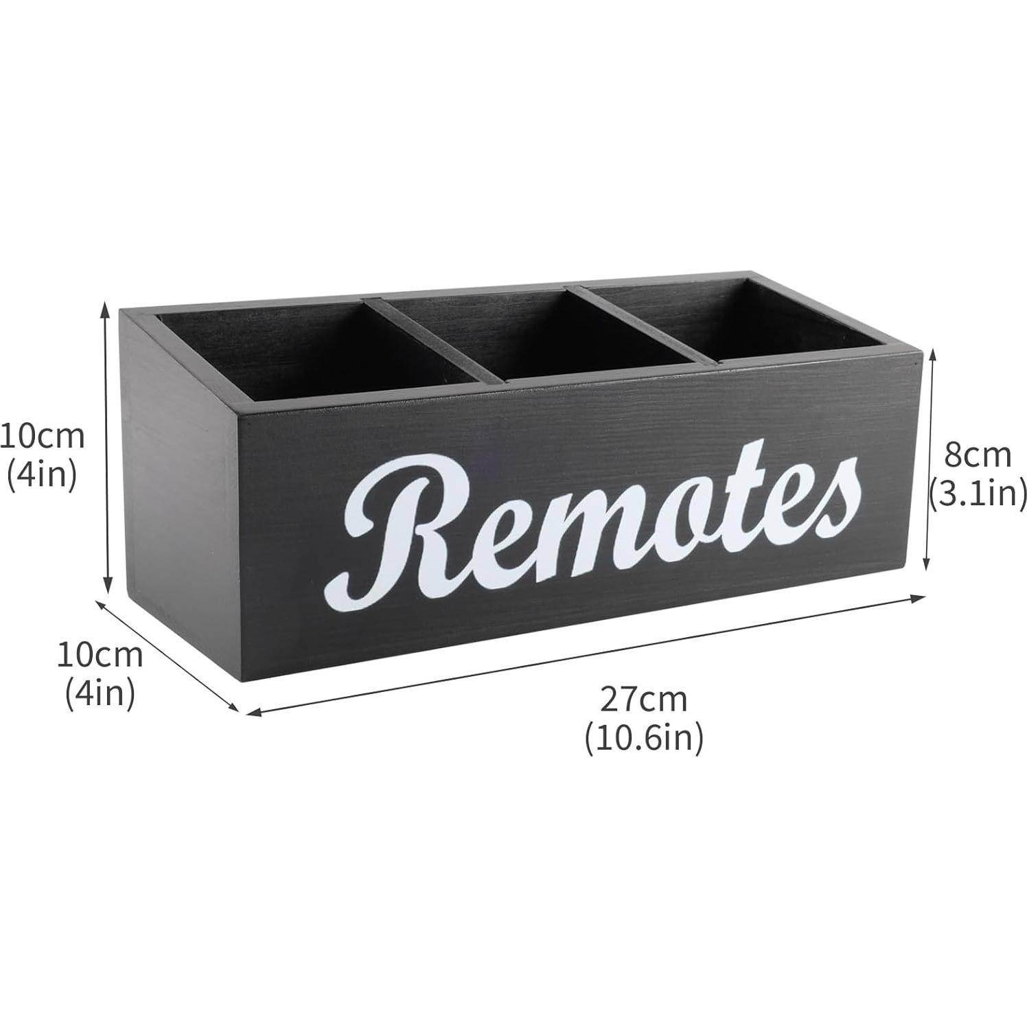 Soporte Organizador de Control Remoto Mowhut 3 Compartimentos Negro