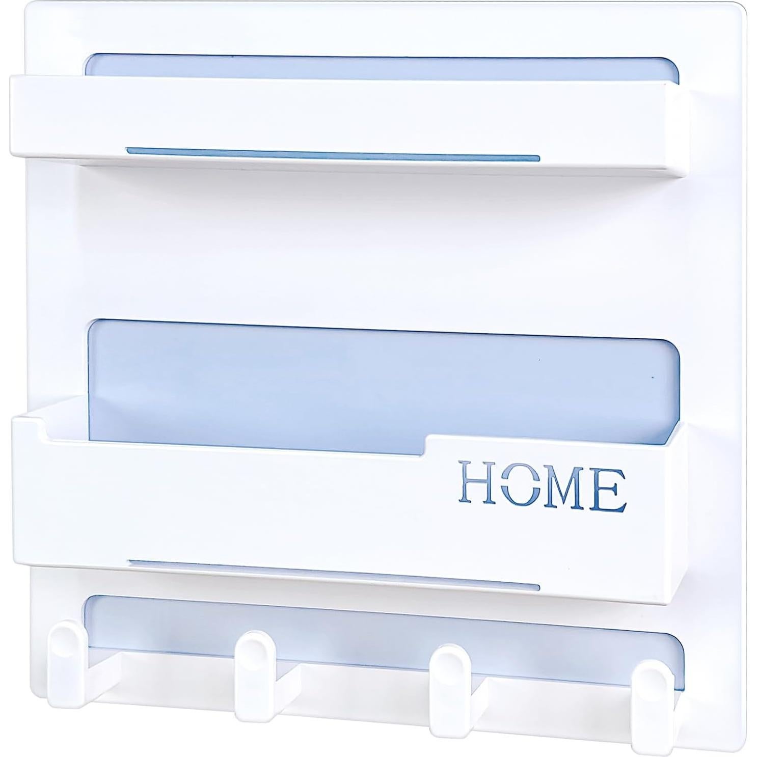 Estante Flotante CHENYAOAI con 4 Ganchos - Blanco 22.9x24.1 cm