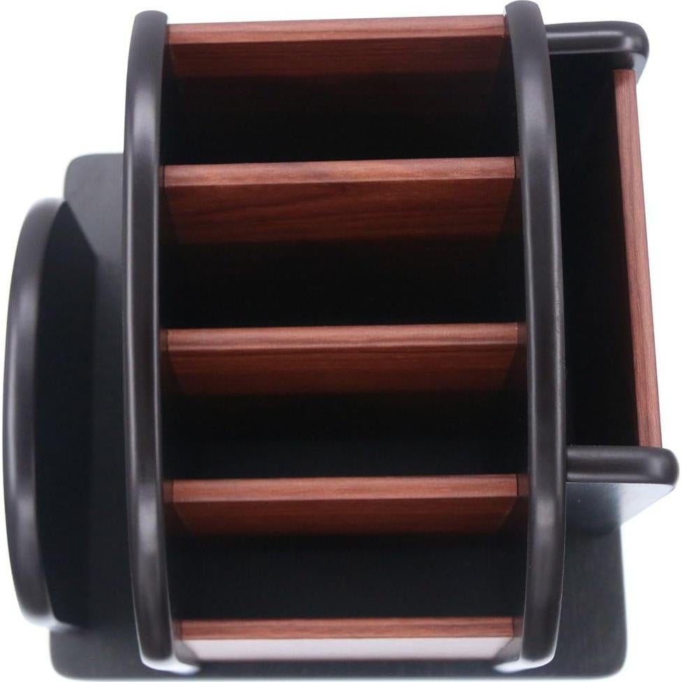 Soporte Organizador de Control Remoto Coideal - Madera Giratorio 6 Compartimentos