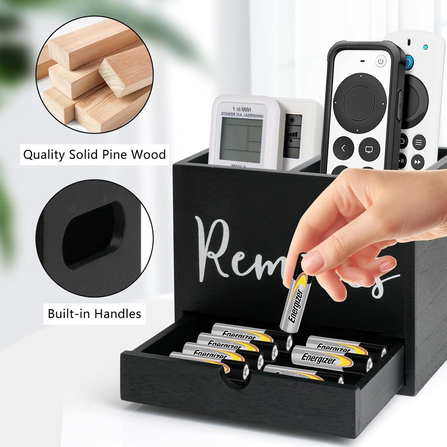 Soporte Organizador de Control Remoto de Madera NNANXING Negro