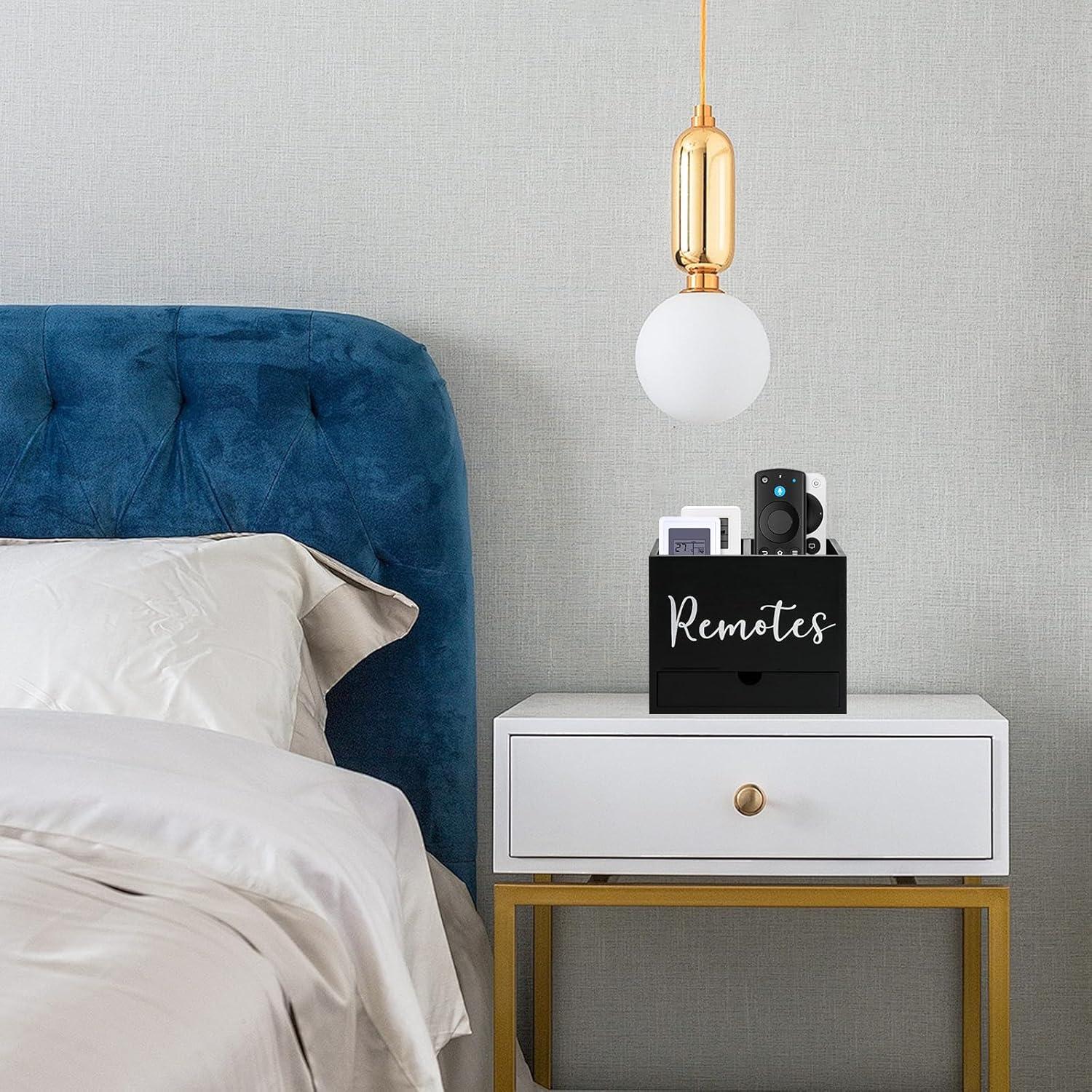 Soporte Organizador de Control Remoto de Madera NNANXING Negro