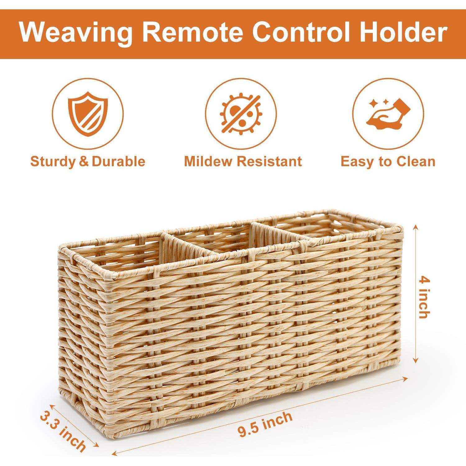 Soporte Organizador de Control Remoto Ayiaren Beige 3 Compartimentos