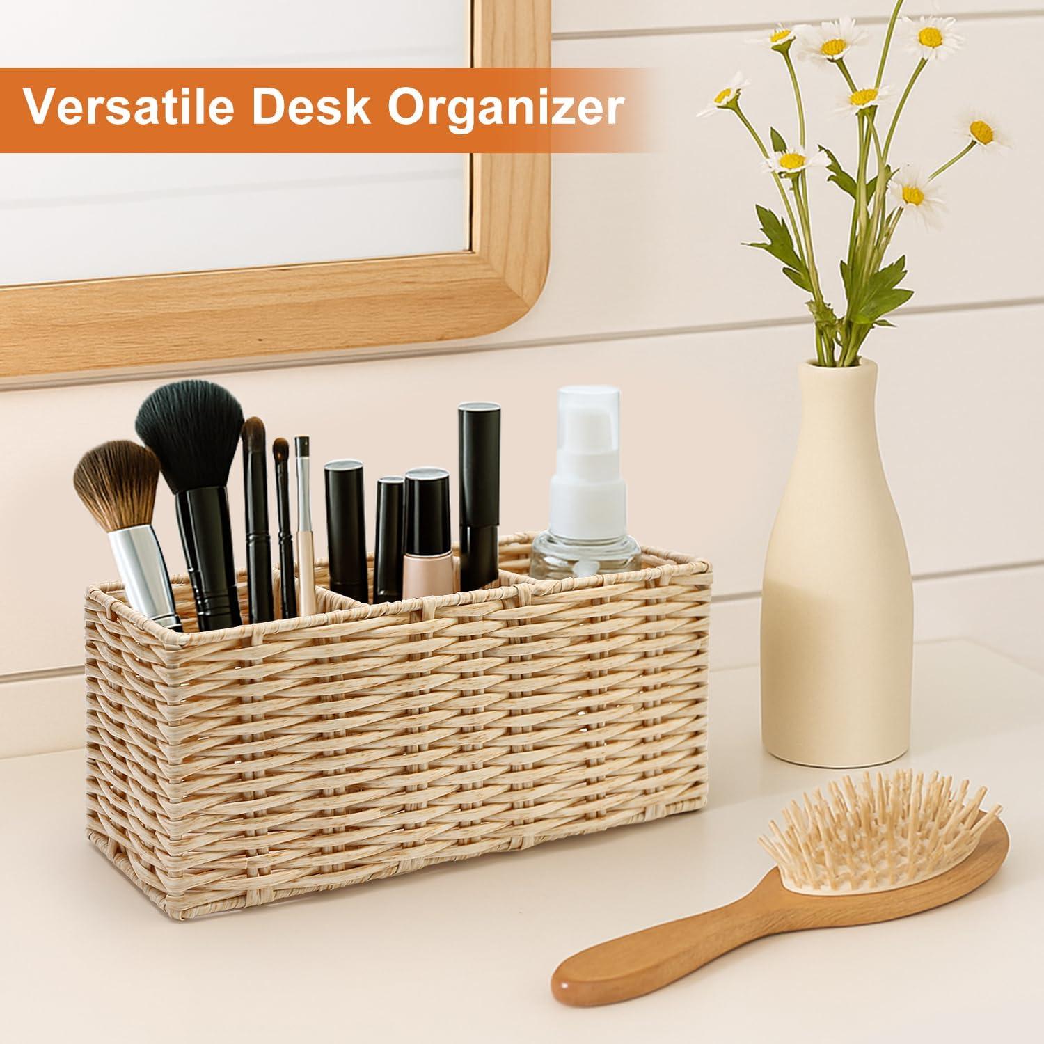 Soporte Organizador de Control Remoto Ayiaren Beige 3 Compartimentos