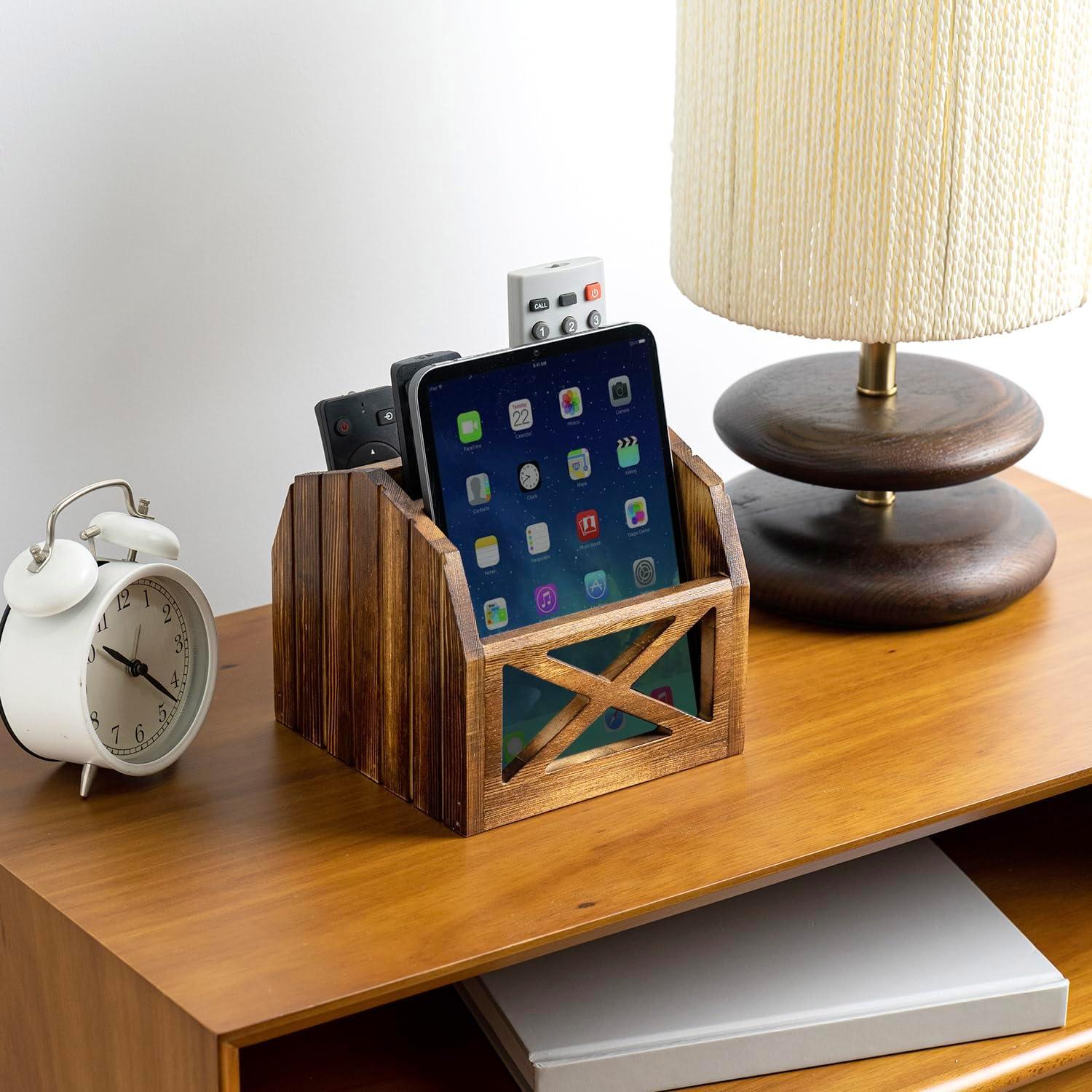 Soporte para Control Remoto FARM IN de Madera Sólida 4 Compartimentos