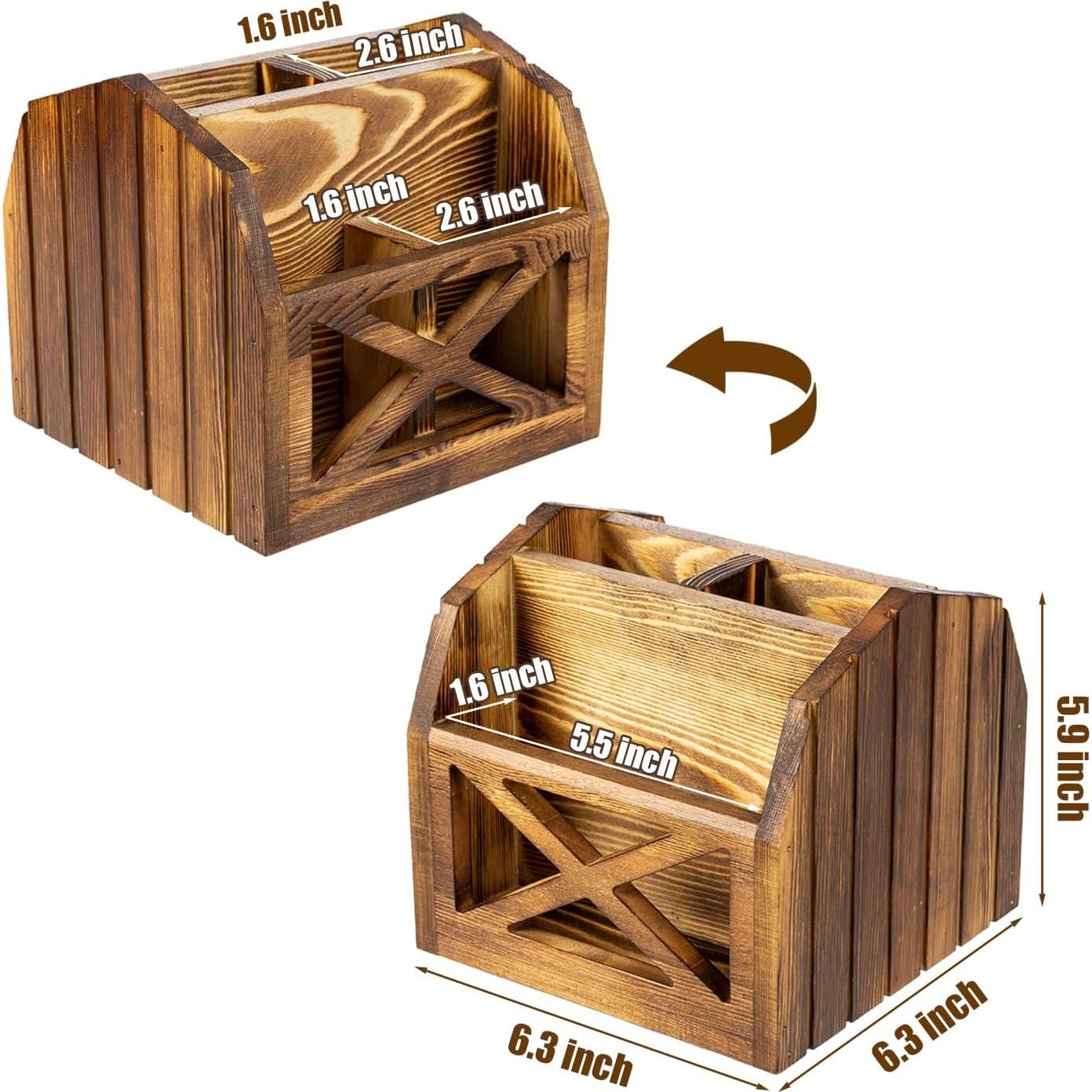 Soporte para Control Remoto FARM IN de Madera Sólida 4 Compartimentos