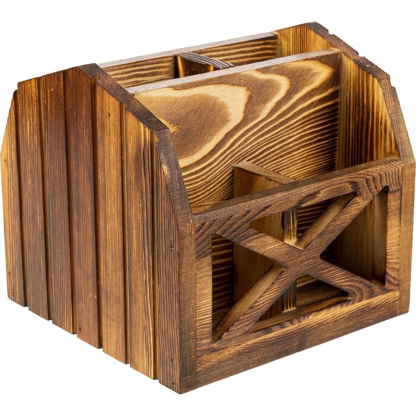 Soporte para Control Remoto FARM IN de Madera Sólida 4 Compartimentos