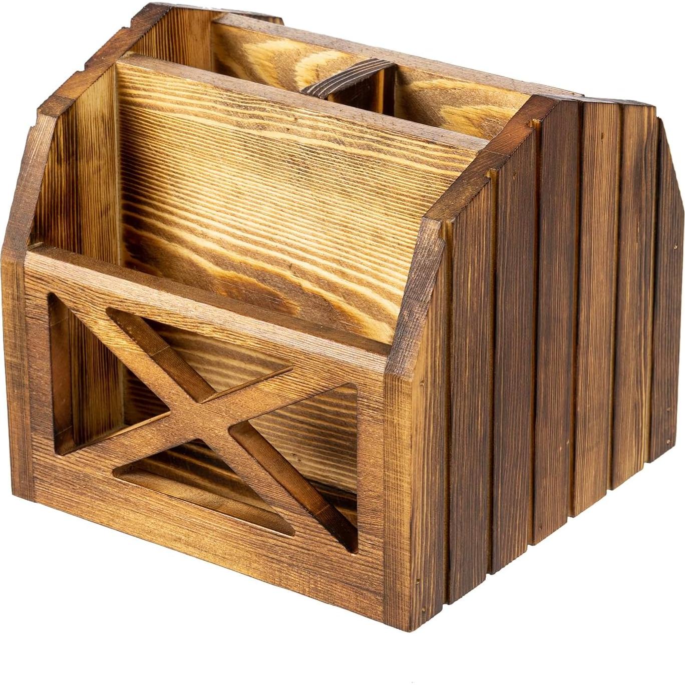 Soporte para Control Remoto FARM IN de Madera Sólida 4 Compartimentos