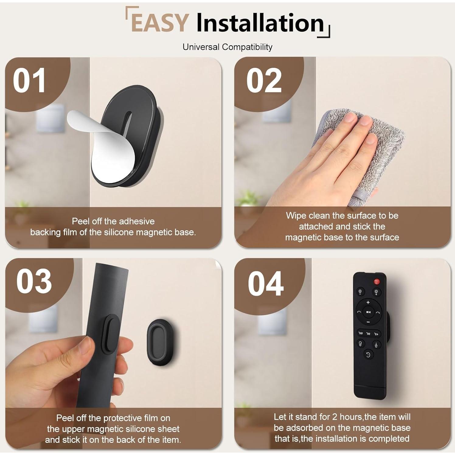 Soporte de Control Remoto Magnético Cfyouend, Paquete de 4, Negro