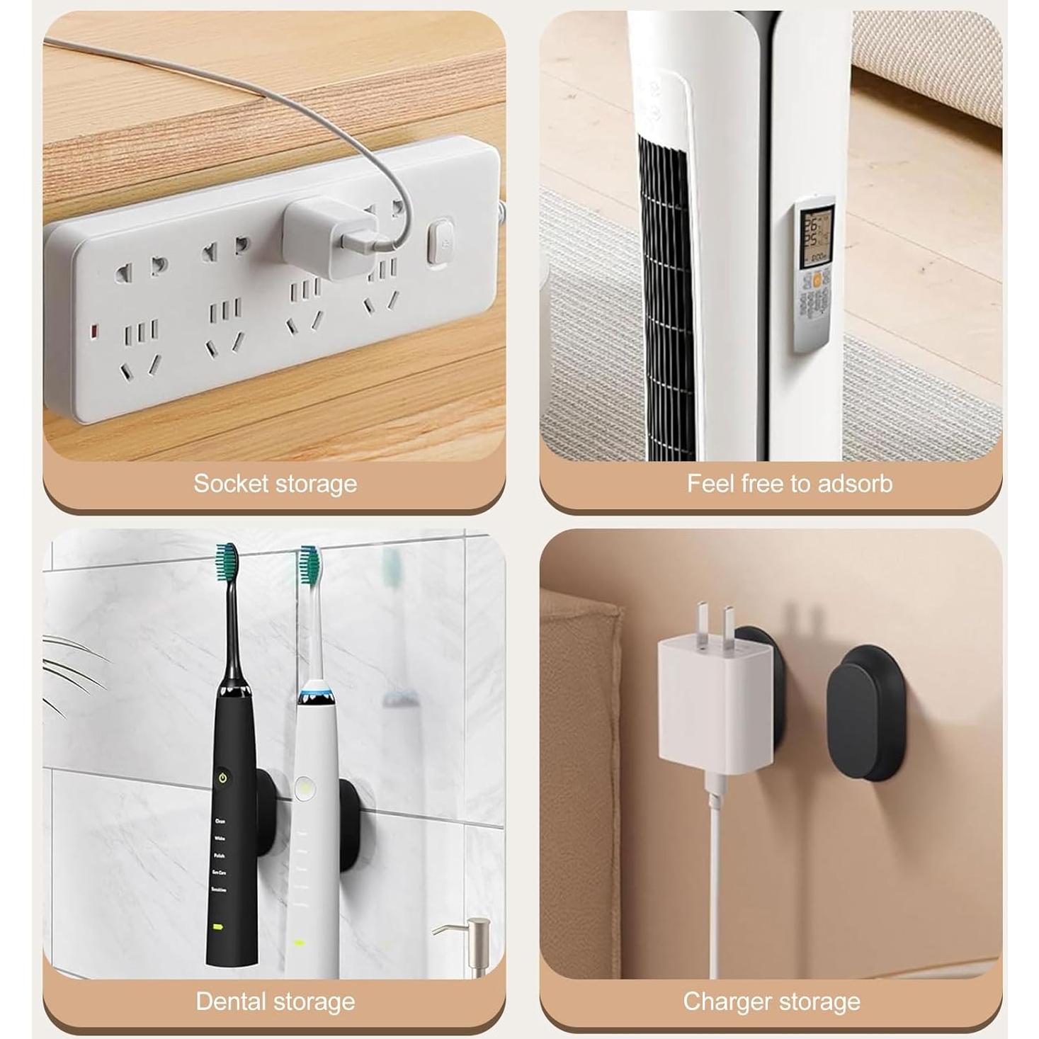 Soporte de Control Remoto Magnético Cfyouend, Paquete de 4, Negro