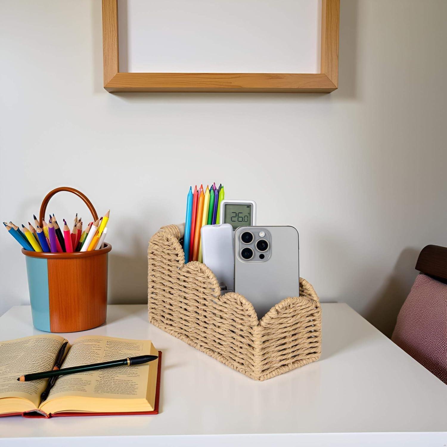 CuboLand Organizador de Escritorio Beige con Borde 21x10x14cm