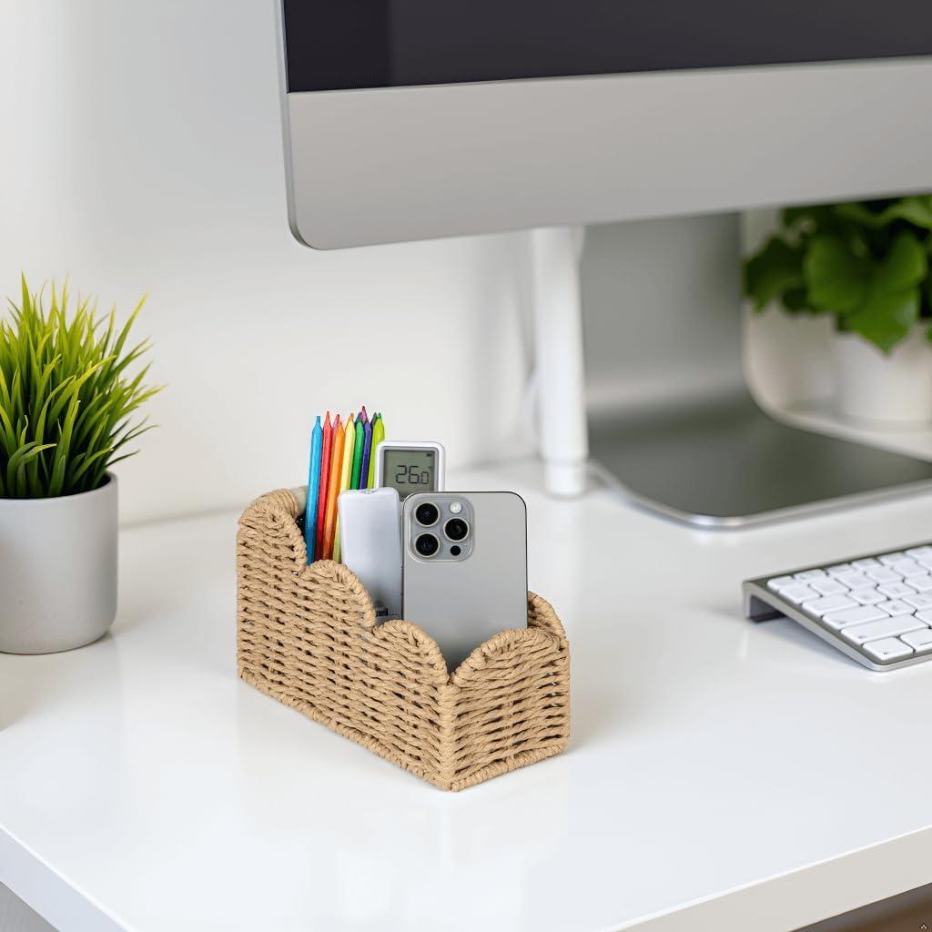 CuboLand Organizador de Escritorio Beige con Borde 21x10x14cm