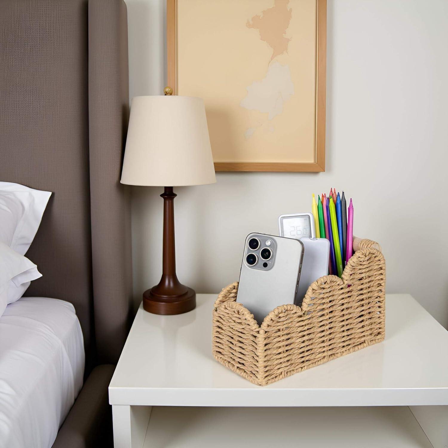 CuboLand Organizador de Escritorio Beige con Borde 21x10x14cm