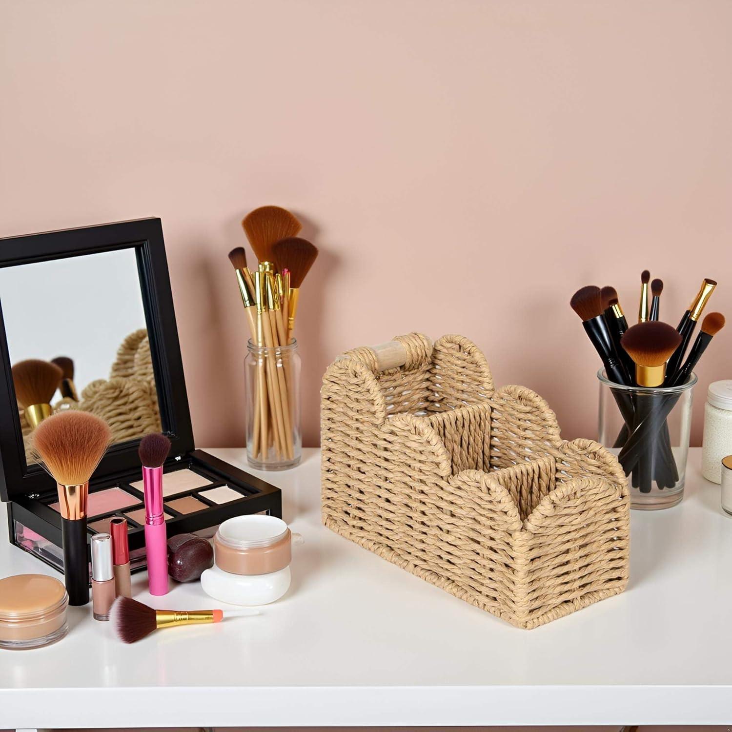 CuboLand Organizador de Escritorio Beige con Borde 21x10x14cm