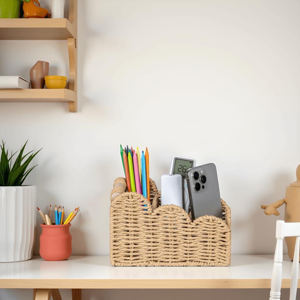 CuboLand Organizador de Escritorio Beige con Borde 21x10x14cm