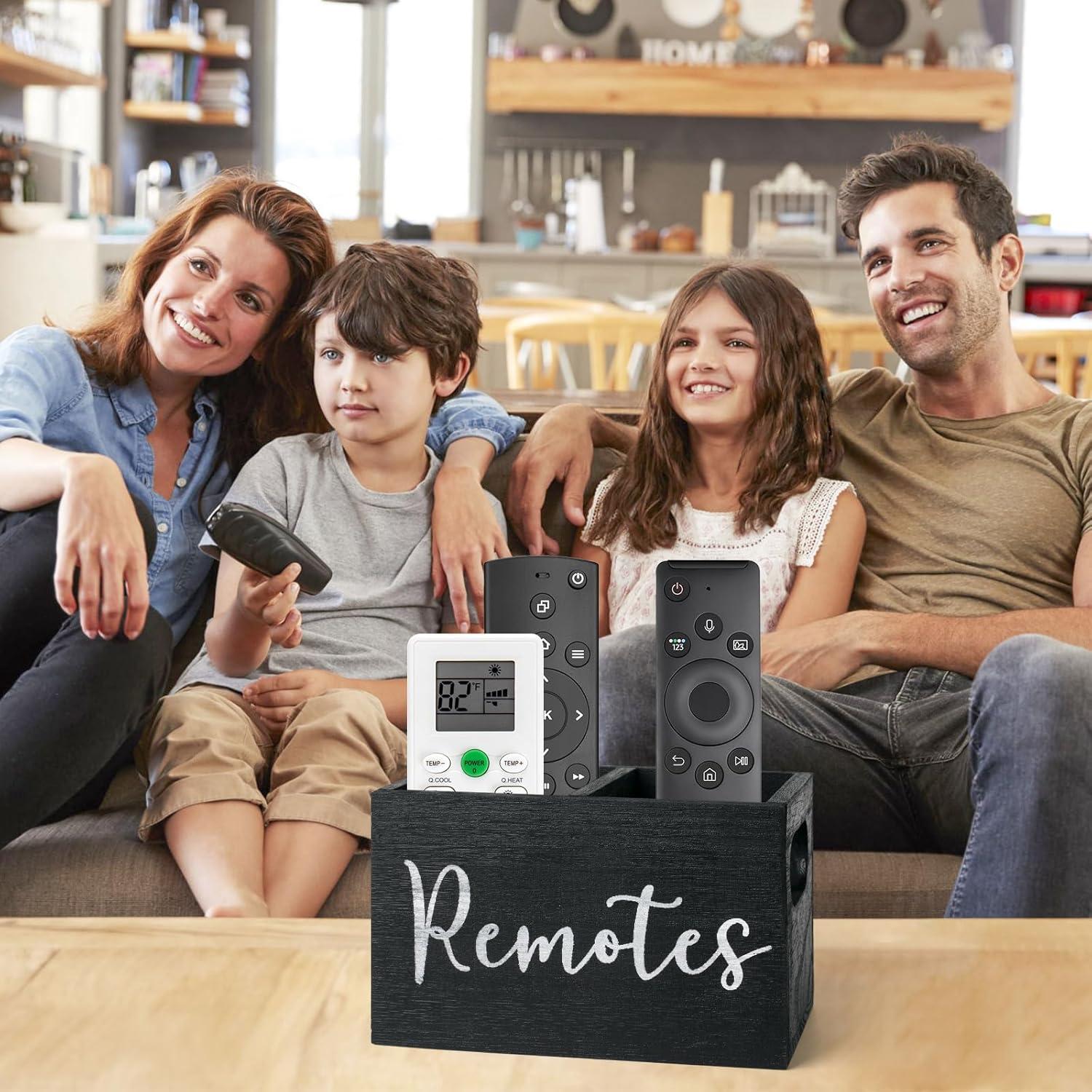 Soporte Organizador de Control Remoto SIBRANT 2 Compartimentos Negro