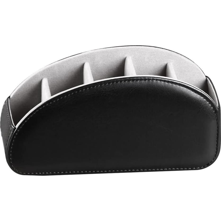 Organizador de Control Remoto Ayunga de Cuero PU 5 Compartimentos Negro