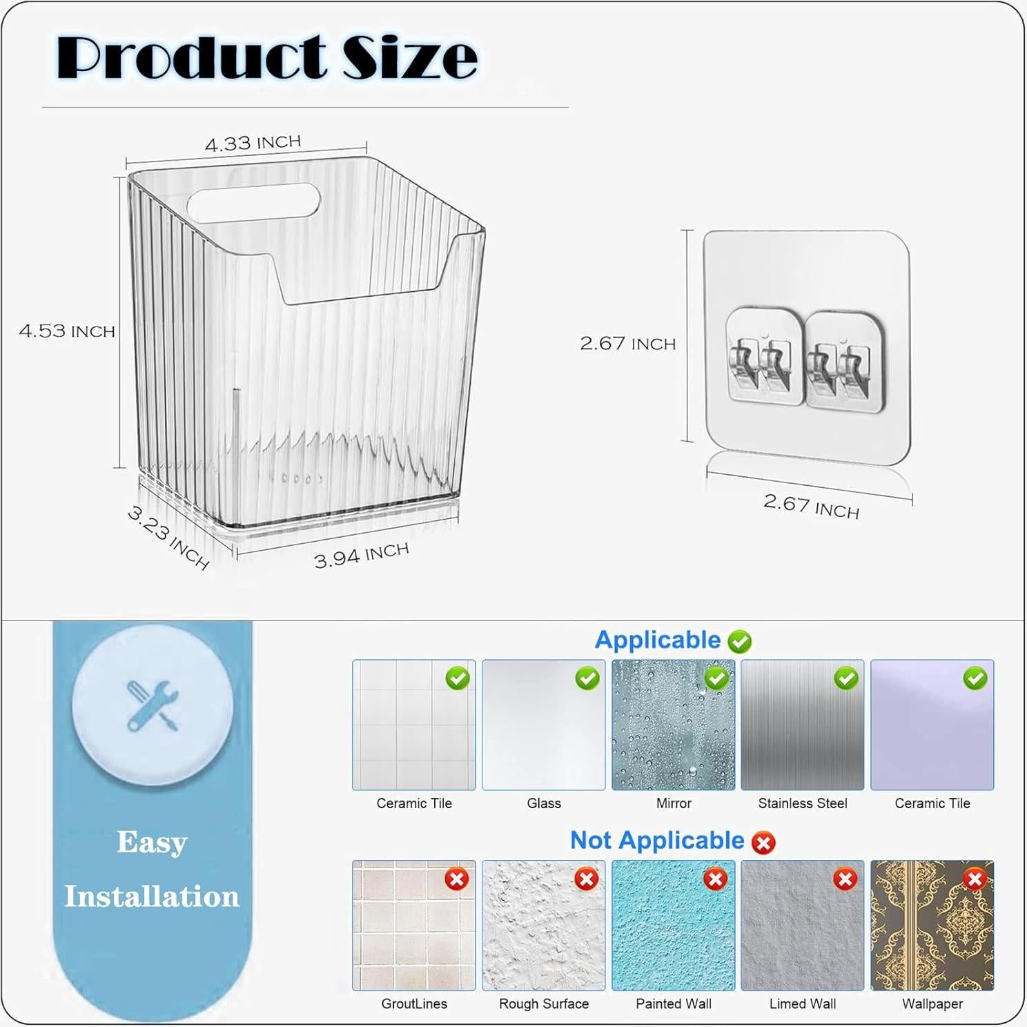 Organizadores de Pared Transparentes Lae Nuvole - 4 Piezas
